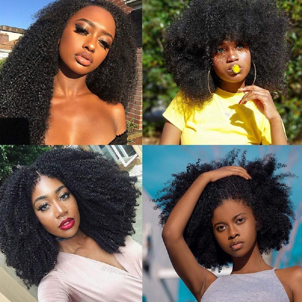Mongolian Afro Kinky Curly Bundles Human Hair 12 12 12 Inch 4B 4C Afro Kinky Human Braiding Hair Bundles For Black Women 100% Un