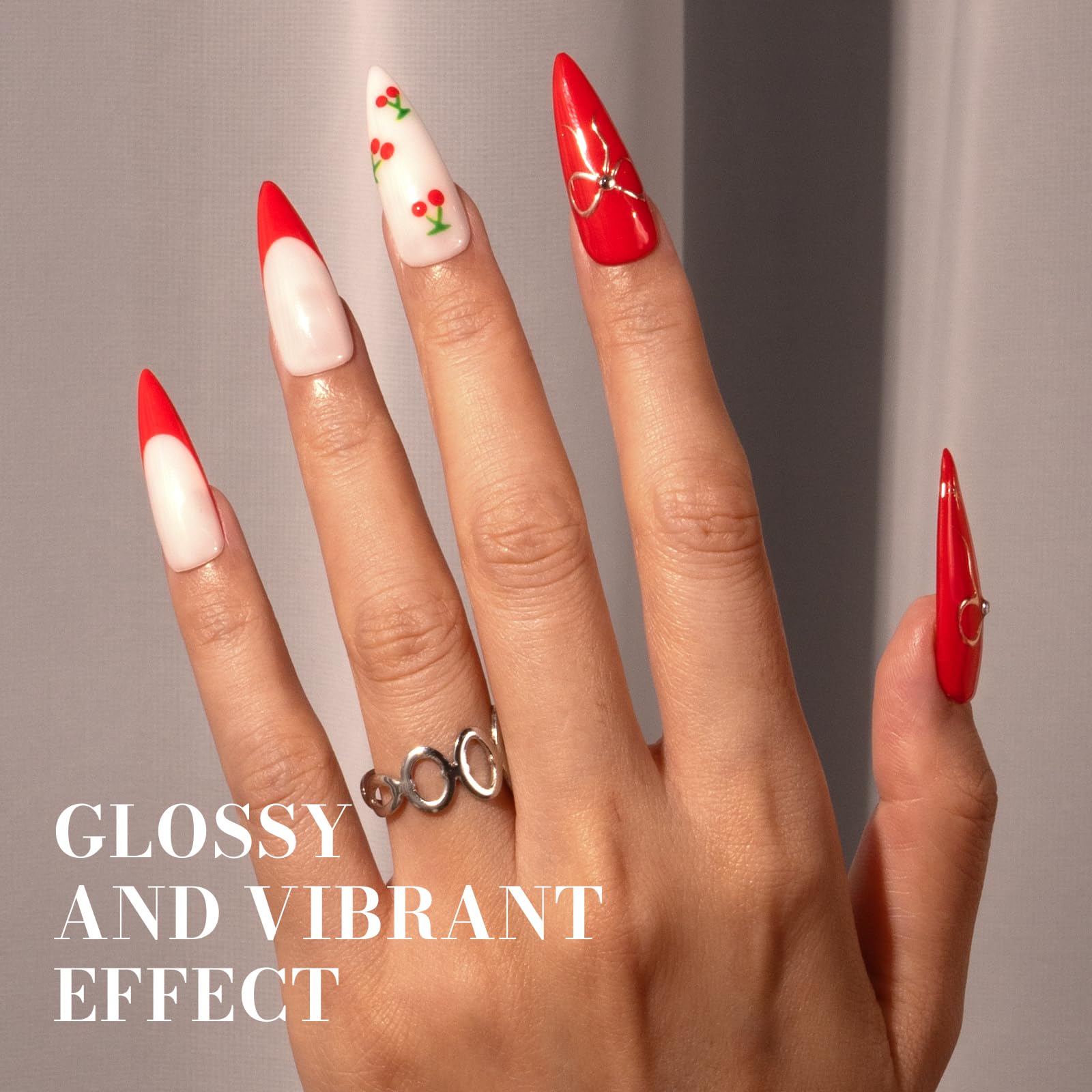 Melodysusie Red Gel Nail Polish, 0.5 Fl Oz Soak Off Uv Led Bright Red Gel Polish Gift For Women Nail Art Manicure Salon Diy Nail