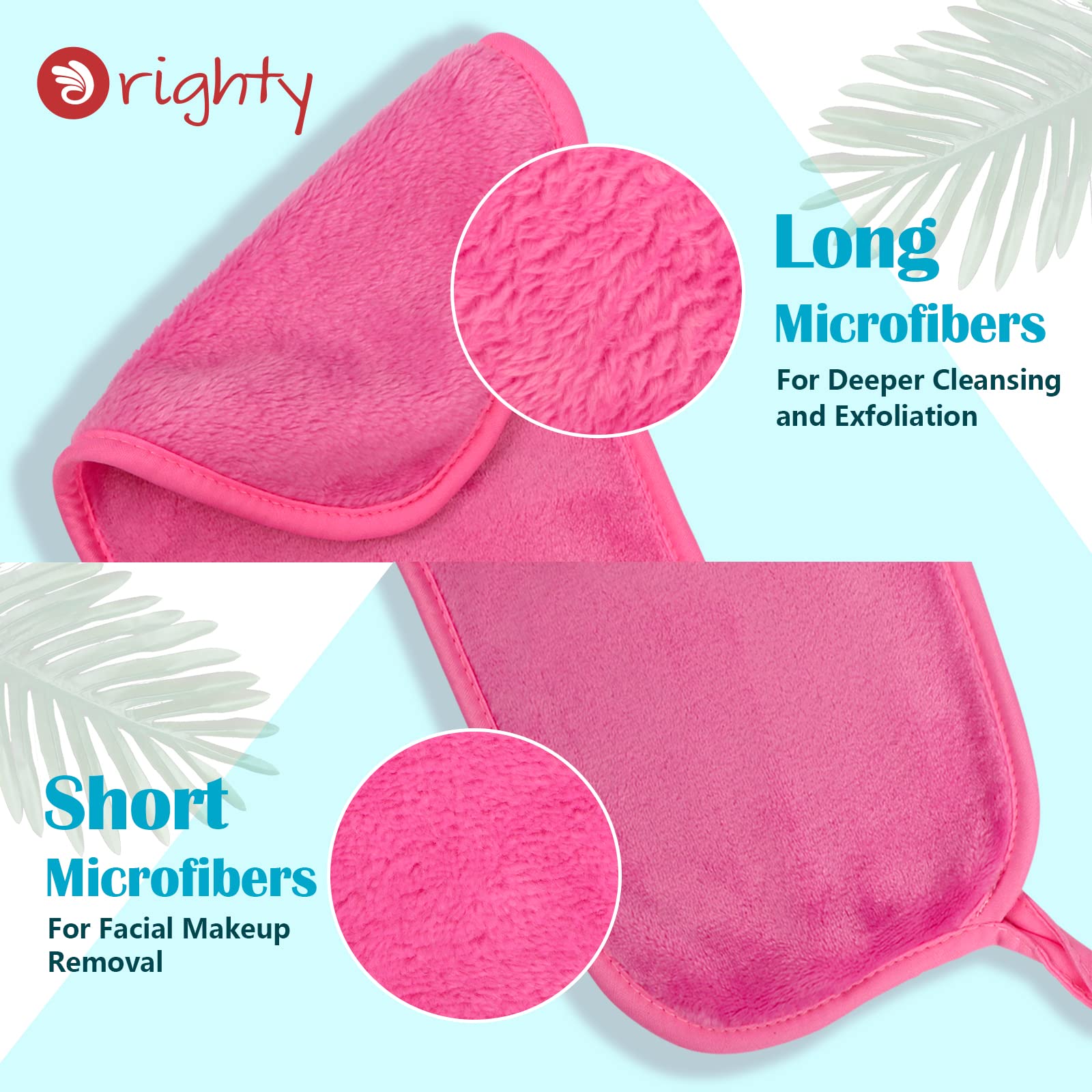 Orighty Makeup Remover Cloths 6 Packs, Makeup Removal Face Cleansing Cloth, Reusable Microfiber Facial Cleansing Towels, Remove