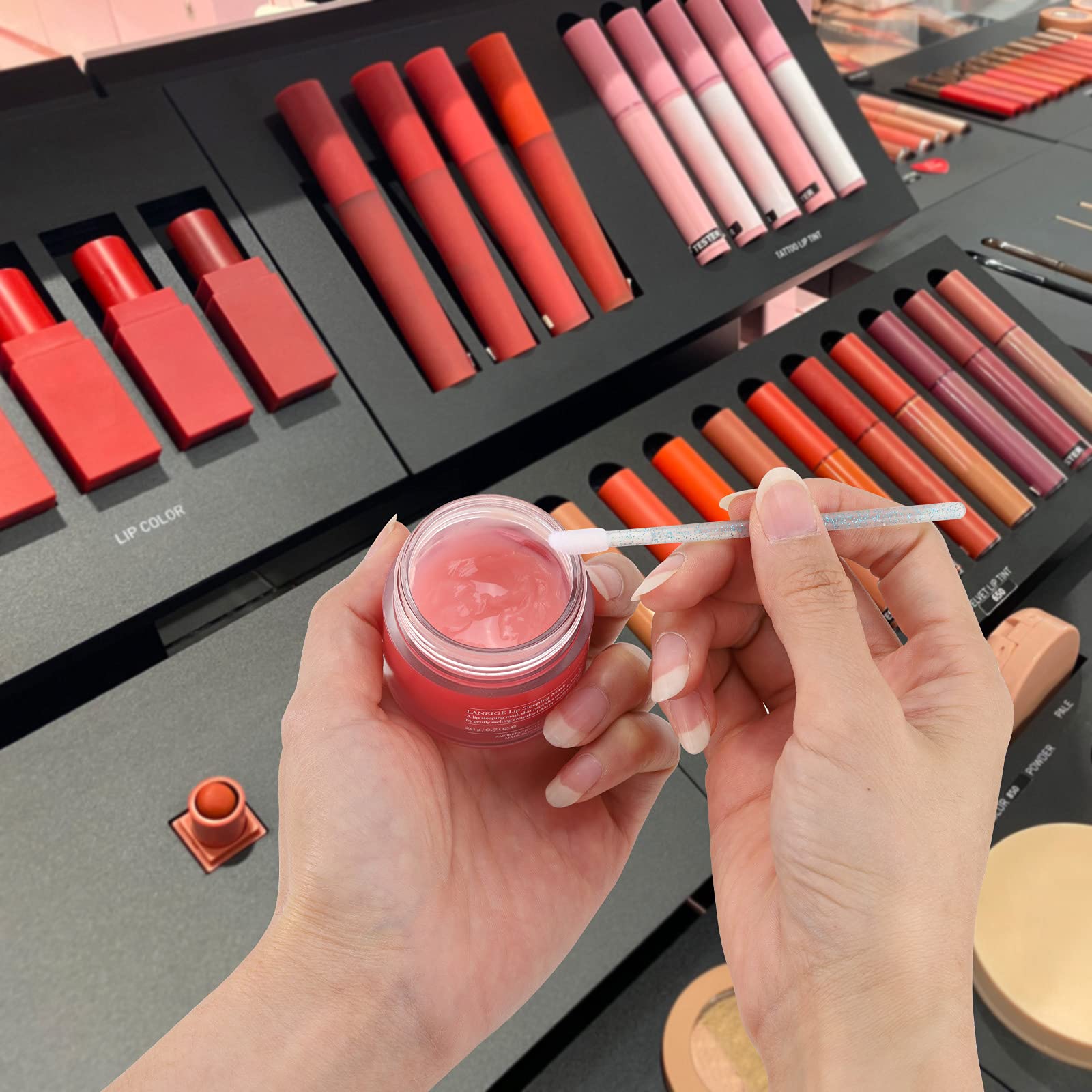 300Pcs/Set Lip Applicators Disposable Lip Brush, Black Lipstick Lip Gloss Wands - Makeup Beauty Tool Kits