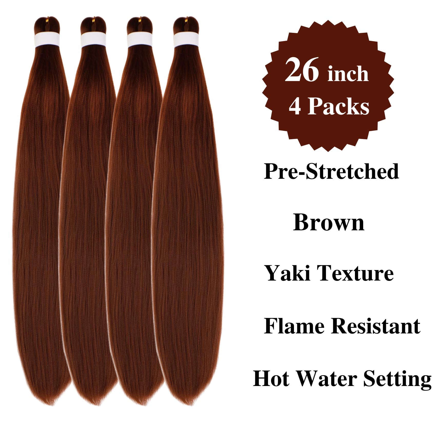 Brown Braiding Hair Pre stretched Boho Hair for Mermaid Braiding Hair Extensions Micro Curl Boho Braids Curly Crochet Bohemian B