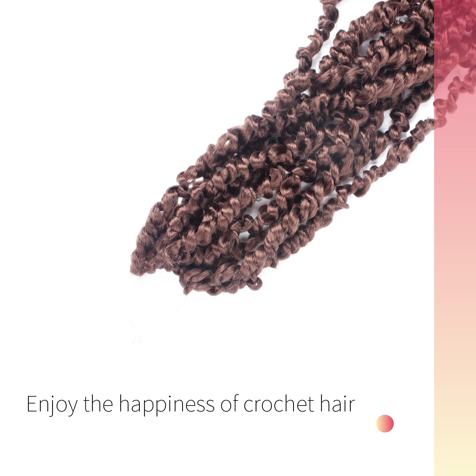 The Bohobabe Pre-Twisted Passion Twist Crochet Hair 14 Inch Short Pre-Looped Crochet Passion Twist Braiding Hair 8 Packs (30#, L