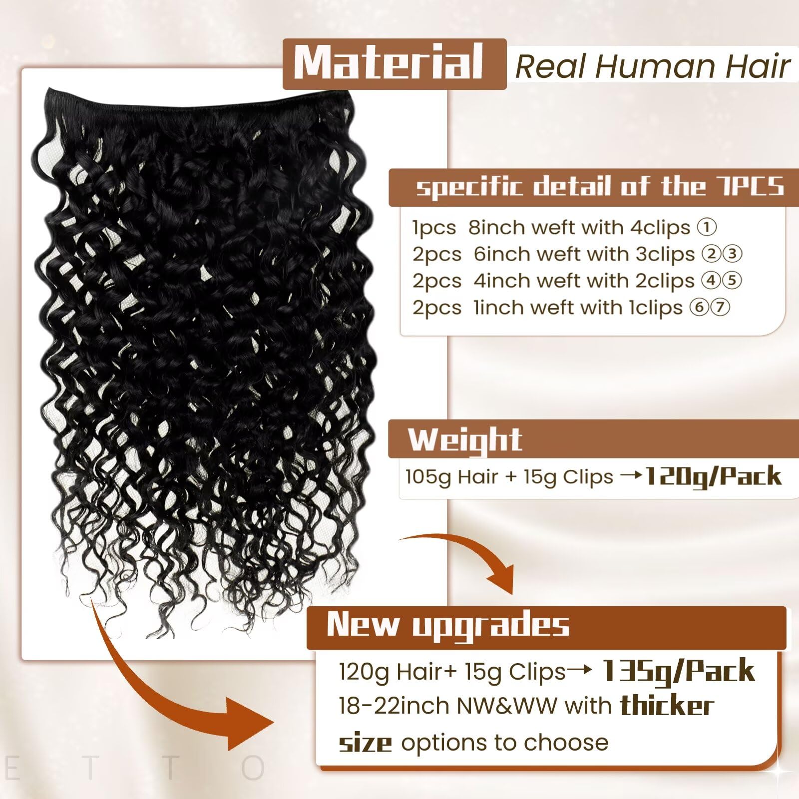 Hetto Black Curly Clip In Extensions Human Hair #1 Jet Black Curly Hair Extensions Clip In Human Hair Natural Wavy Clip In Hair