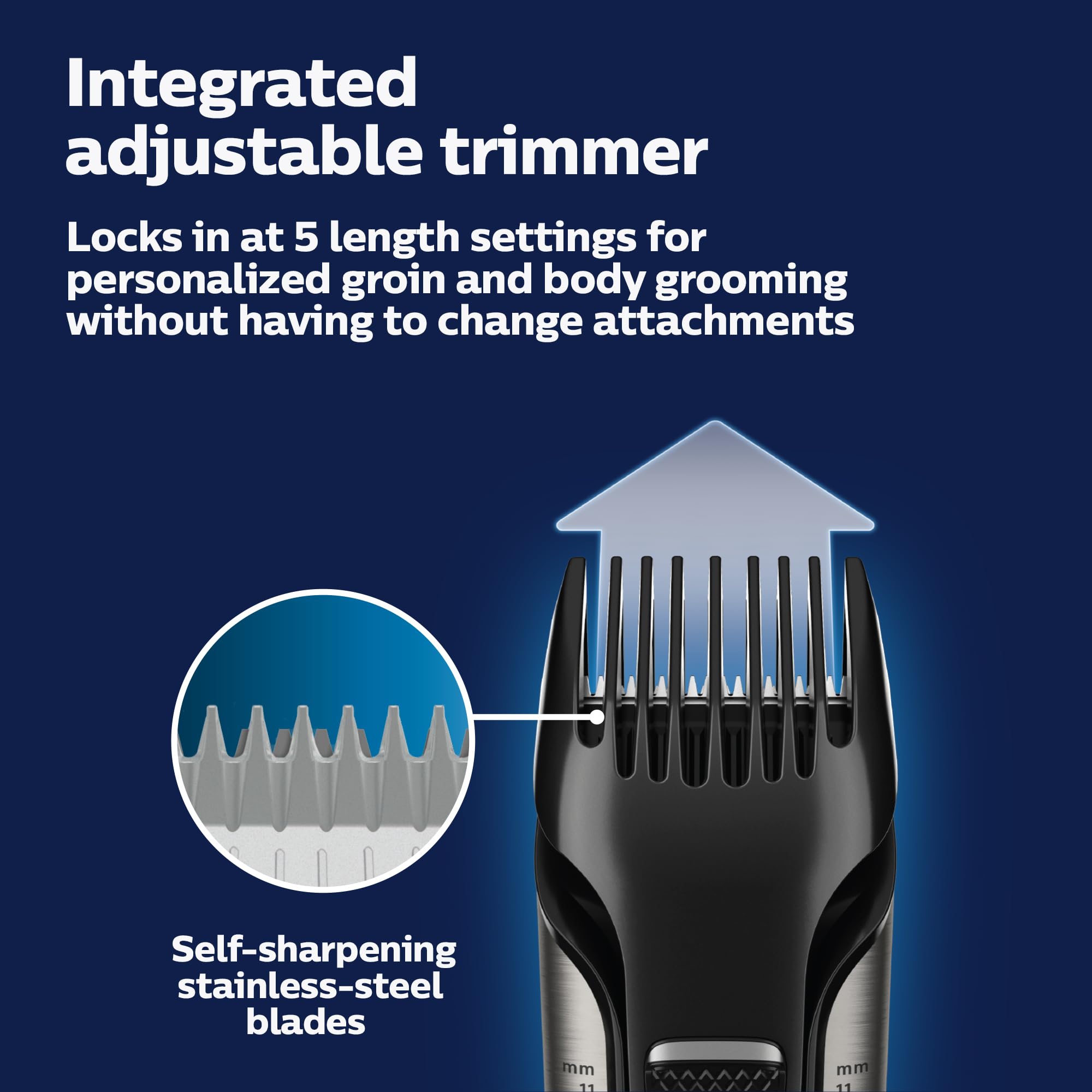 Philips Norelco Bodygroom Series 7000 Showerproof Body & Manscaping Trimmer & Shaver With Case And Replacement Head For Above An