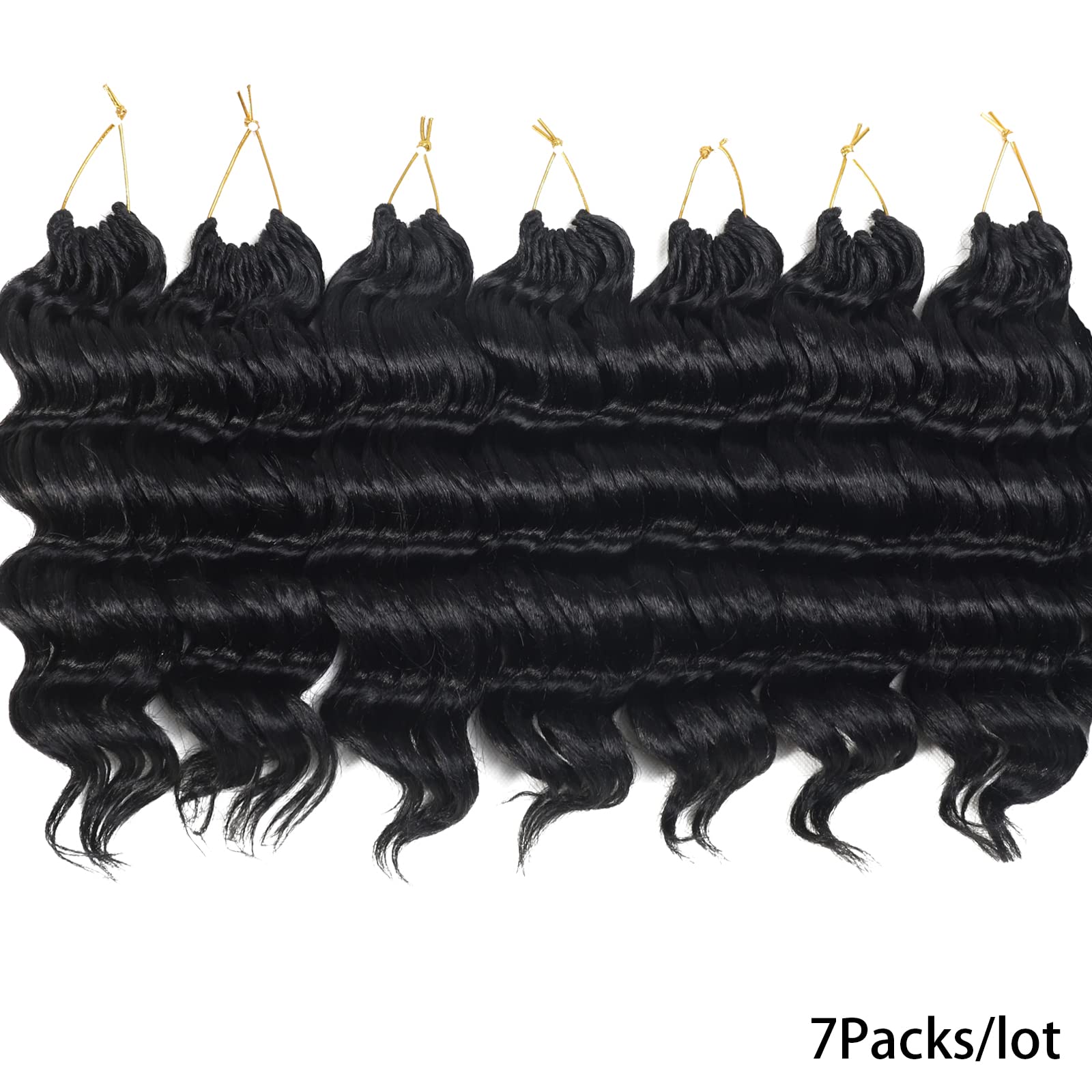 Ocean Wave Crochet Hair Pre Looped 9 Inch Curly Crochet Hair Ocean Wave 7 Packs Deep Wave Short Wavy Ocean Wave Crochet Braids H