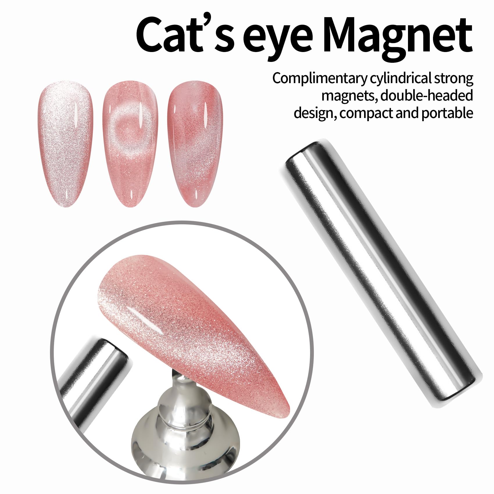 Maychao 15Ml Cat Eye Gel Nail Polish 1Pc Jelly Pink Gel Polish With Magnet Soak Off Holographic Magnetic Nail Polish For Nail Ar