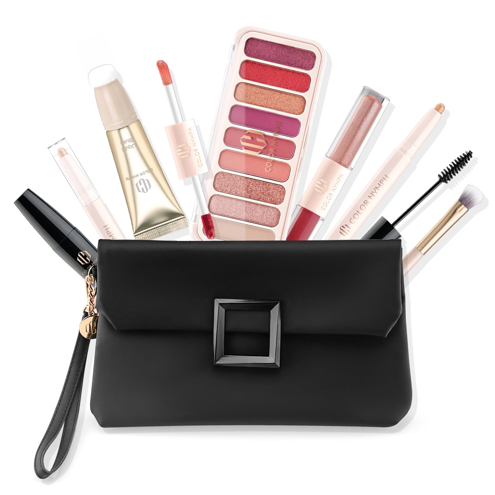 Color Nymph All In One Makeup Kit For Teens And Girls With Waterproof Handbag Makeup Kit Included 9 Colors Matte And Pearl Eyesh