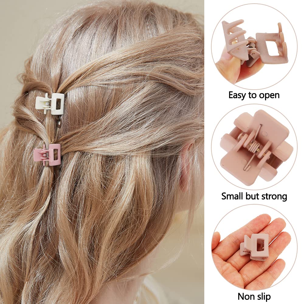 Ahoney 10Pcs Small Hair Claw Clips For Women Girls - Mini Matte Tiny Hair Clips For Thin Thick Medium Hair, Cute Jaw Barrettes W