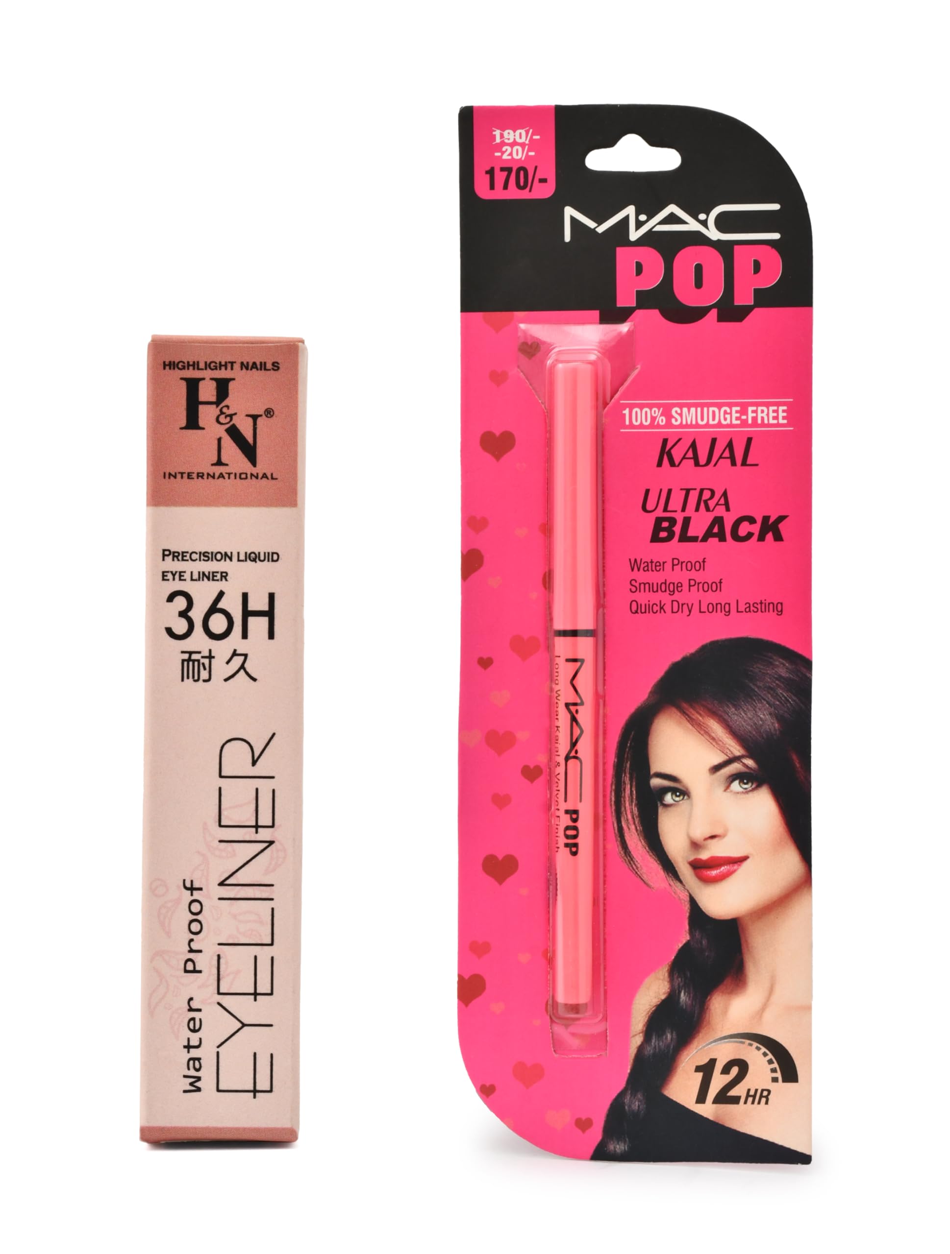 Glam Gaala Eyeliner & Kajal Long Lasting, SmudgeProof, Waterproof Eye Makeup Combo For Bold Eyes