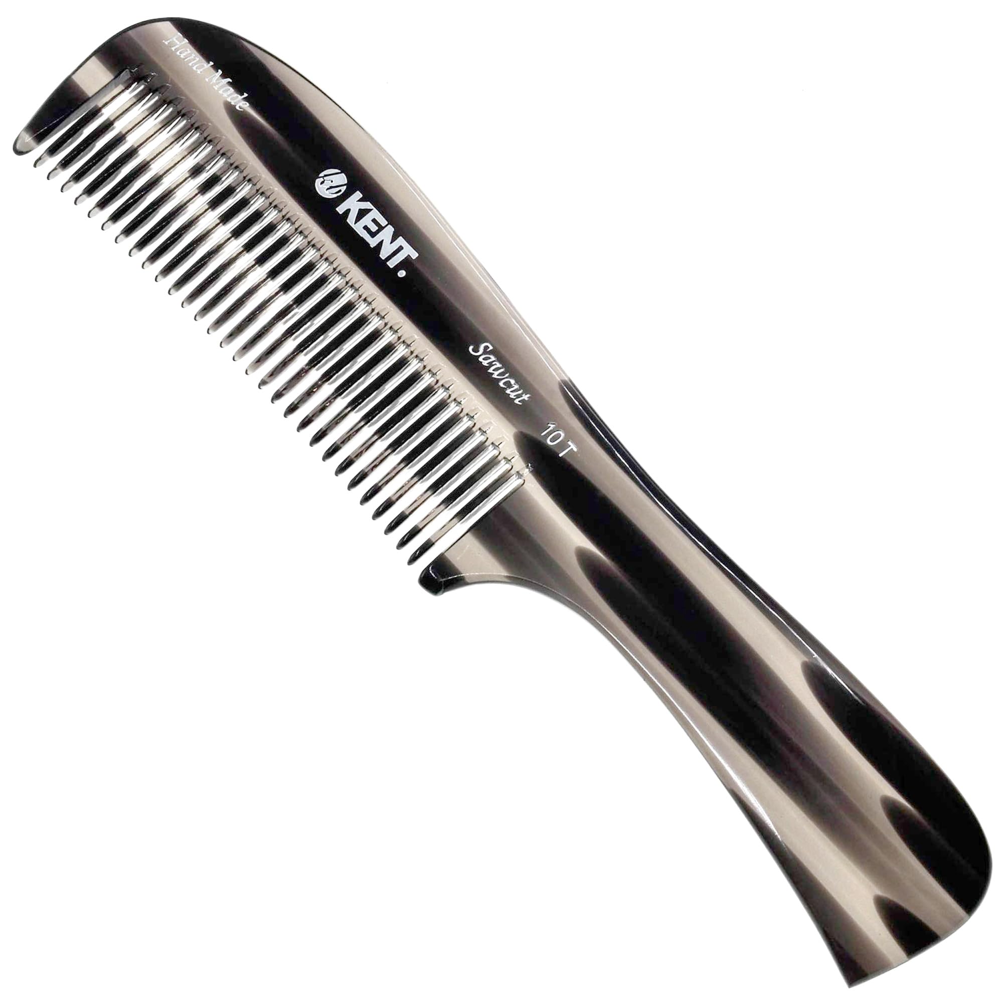Kent 10T Large Hair Detangler Comb, Handmade Wide Tooth Comb for Curly Hair, Detangling Comb For Wet and Dry Hair, Rake Comb for