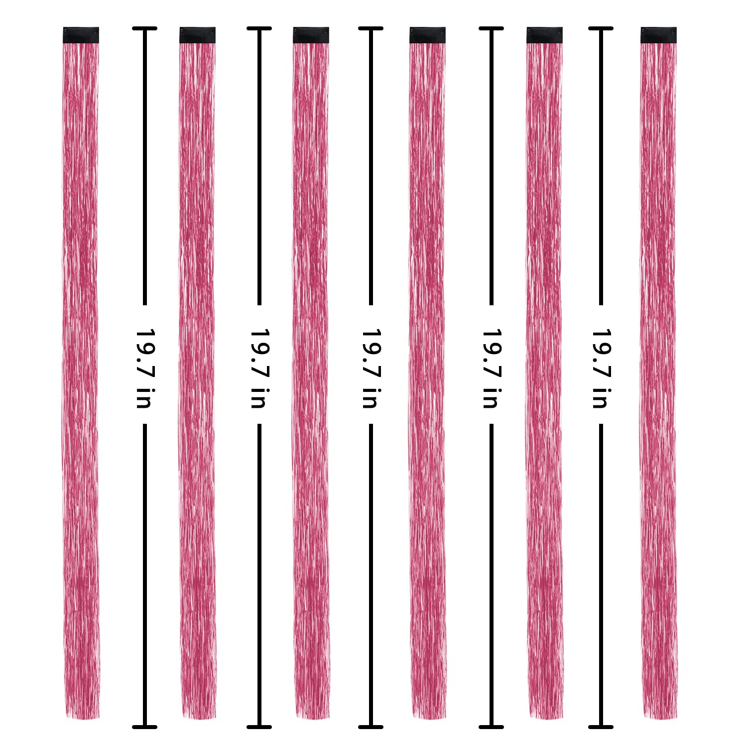 19.7 Inch Clip In Hair Tinsel Fairy Hair Tinsel Kit Clips Clip On Glitter Hair Tinsel Extensions