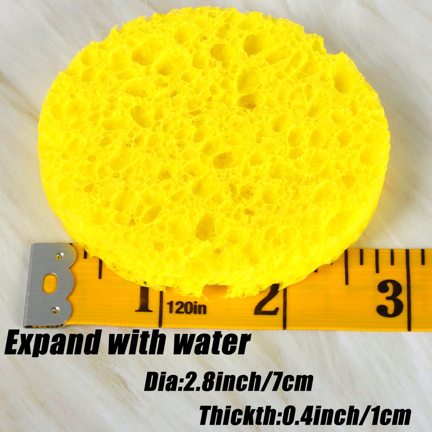 Ocim 15Pcs Compressed Facial Sponges ;Face Sponge For Washing Cleansing And Exfoliating Estheticians With Travel Case,Yellow
