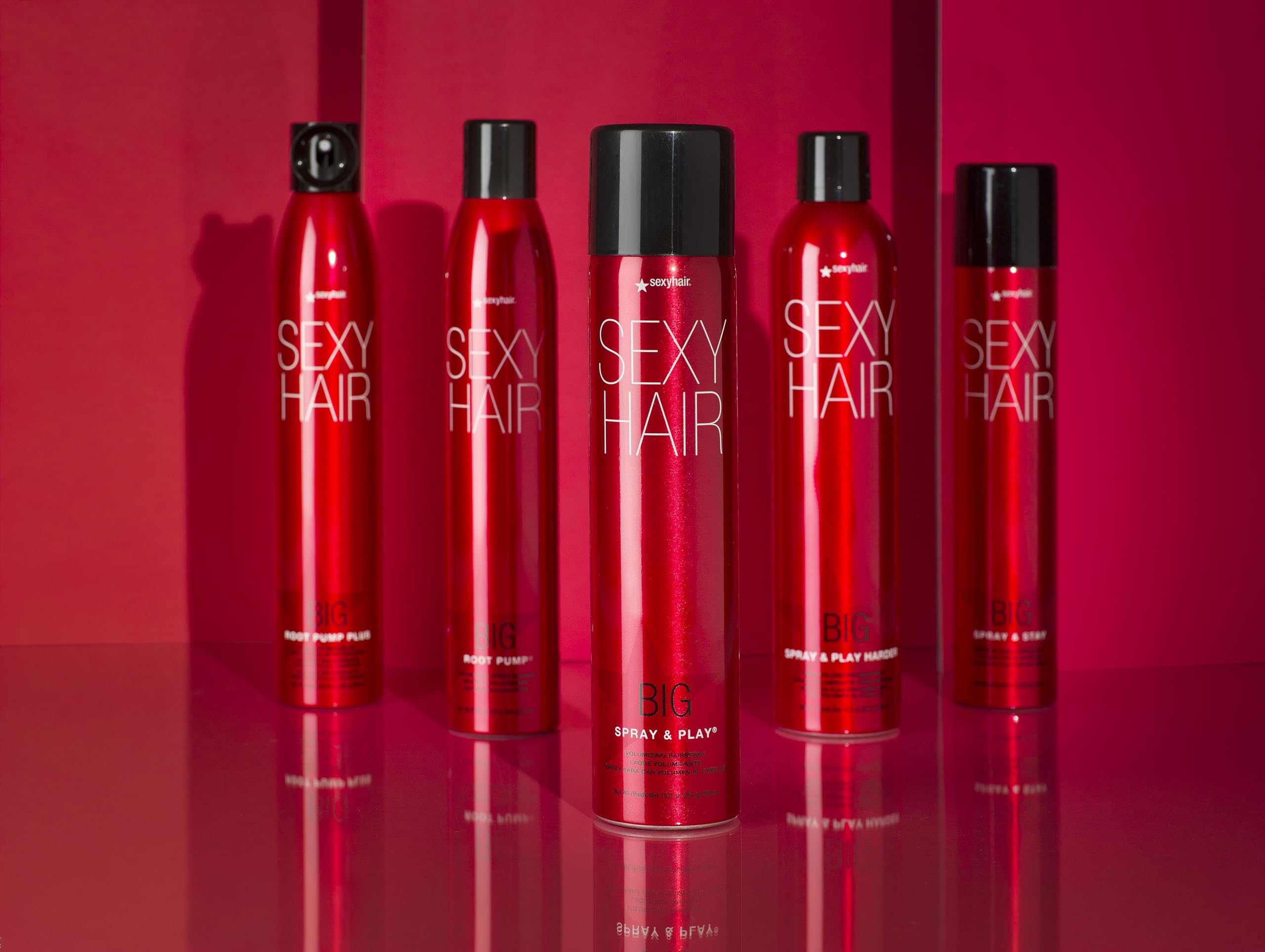 SexyHair Big Spray & Play Harder Firm Volumizing Hairspray Travel Size, 1.5 Oz | All Day Hold and Shine | Up to 72 Hour Humidity