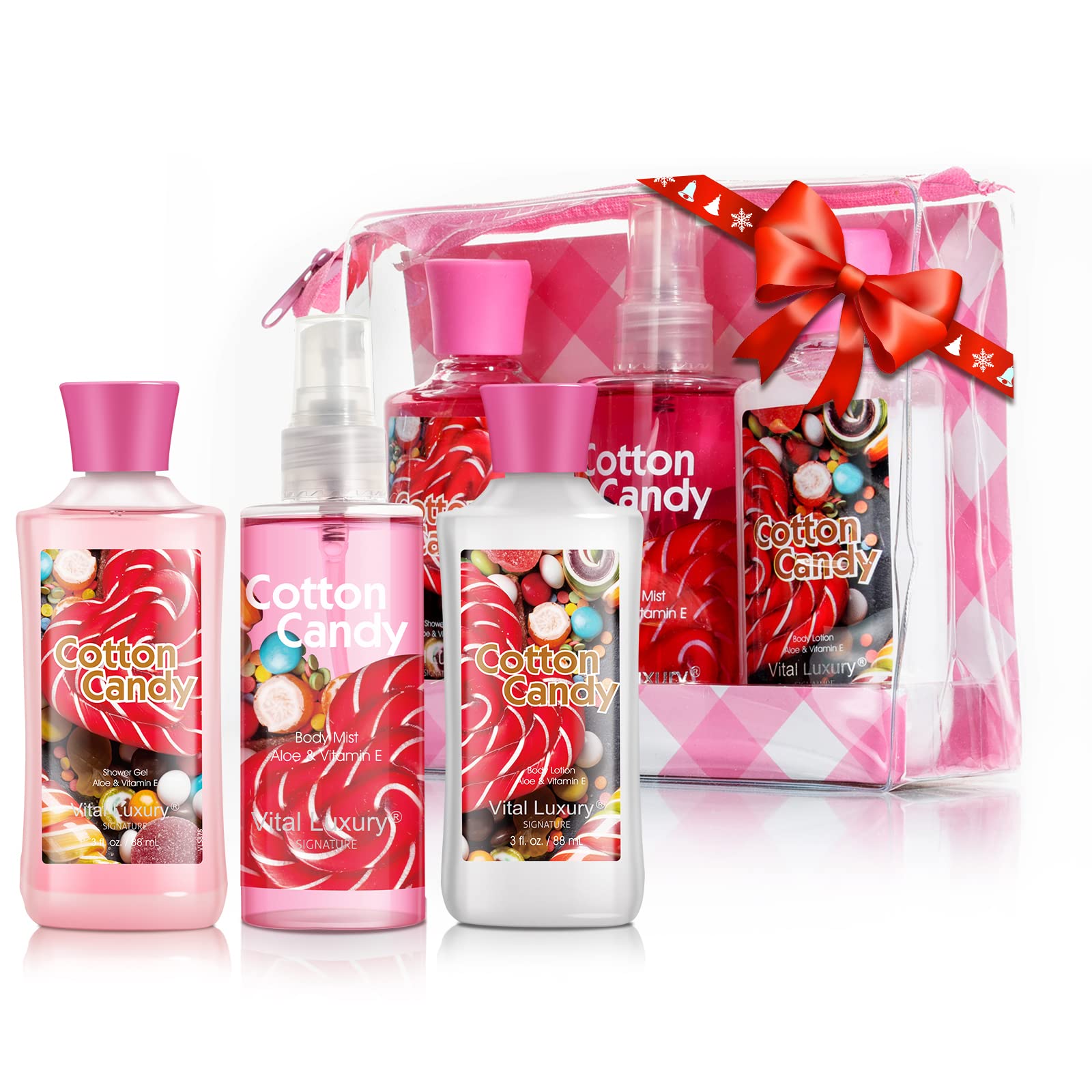 Vital Luxury Bath & Body Care Travel Set, Home Spa Gift Set Includes Body Lotion, Shower Gel, And Fragrance Mist, Personal Body