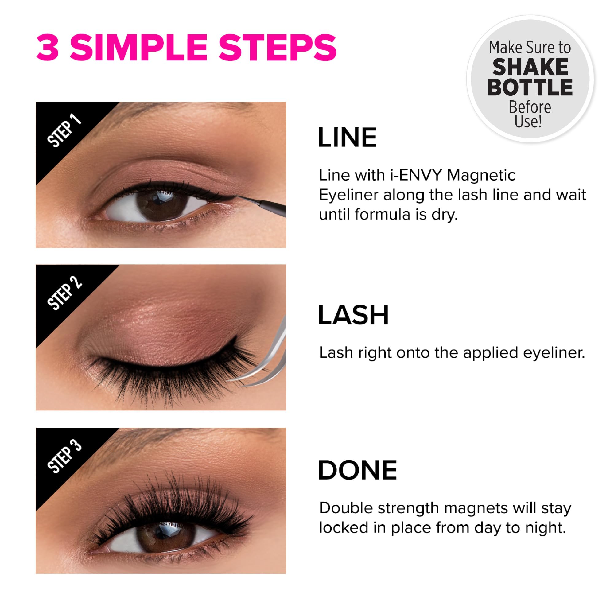 Kiss I Envy Magnetic Eyeliner Wind Resistant, Last Up To 16Hrs