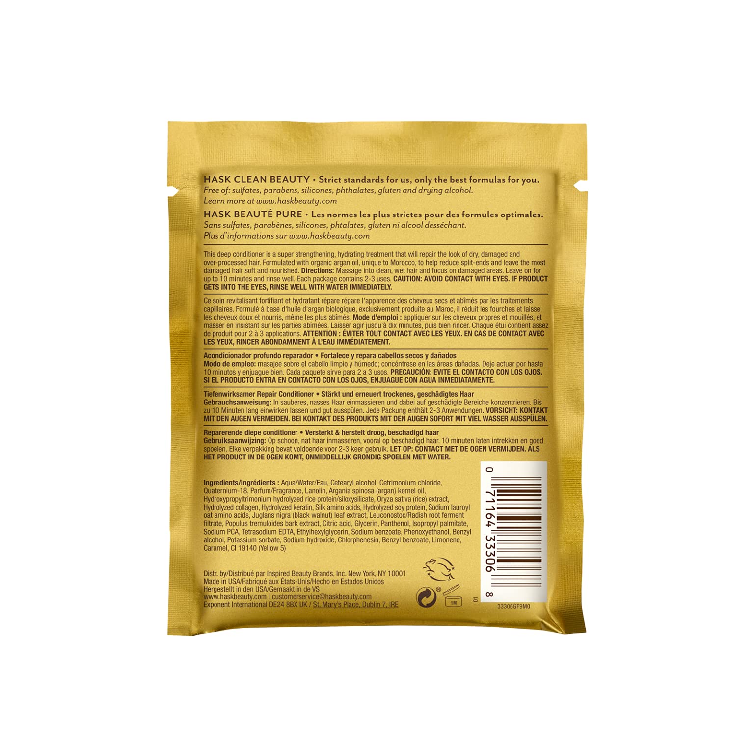 Hask Argan Oil From Morocco Repairing Deep Conditioner, Hair Treatment 1.75 Oz (Pack Of 3)