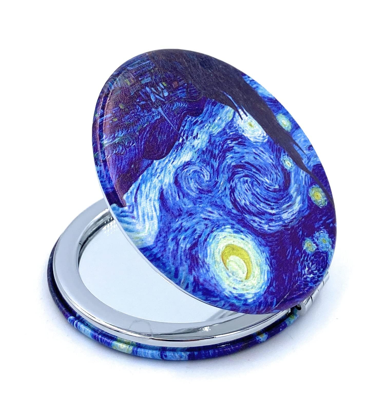 Aeisage Compact Mirror Small Travel Mirror Purse Mirror Pocket Mirror Starry Night Van Gogh Post Impressionist Art Artistic Gift