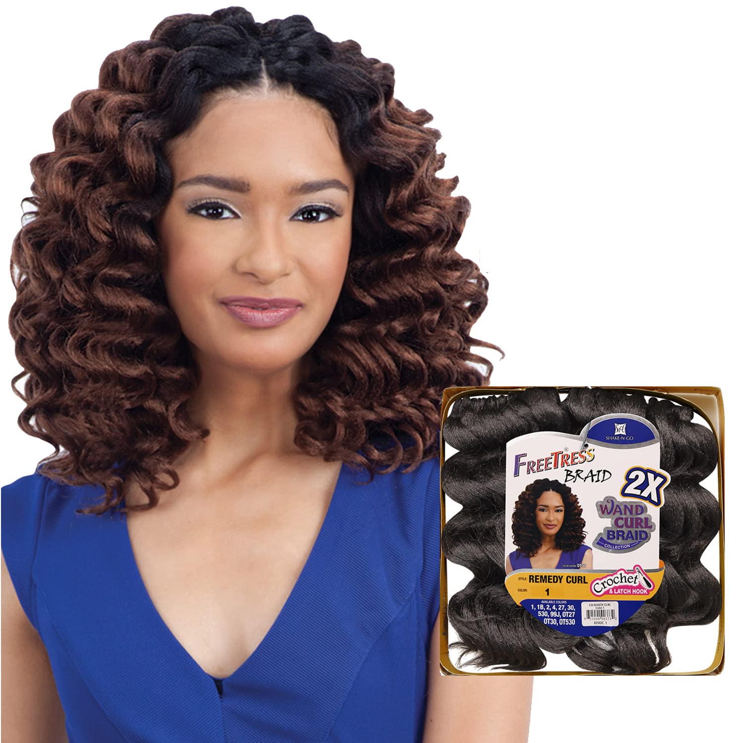 Freetress Braids REMEDY CURL (27) - 2X Wand Curl Crochet Braid Collection