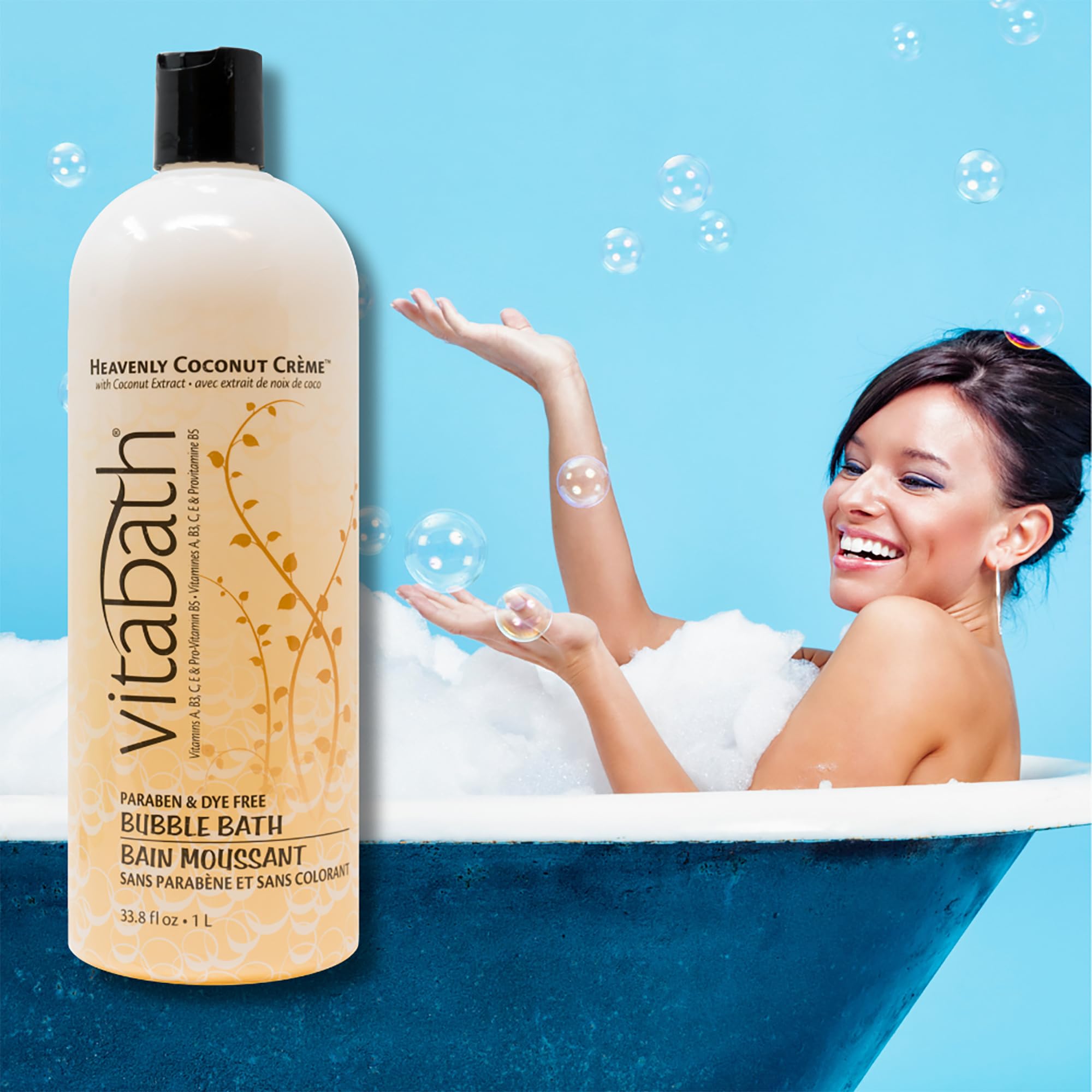 Vitabath Heavenly Coconut Crme Bubble Bath Rich Foaming Bubbly Soak & Relaxing Aromatherapy Moisturizing & Nourishing Indulgent