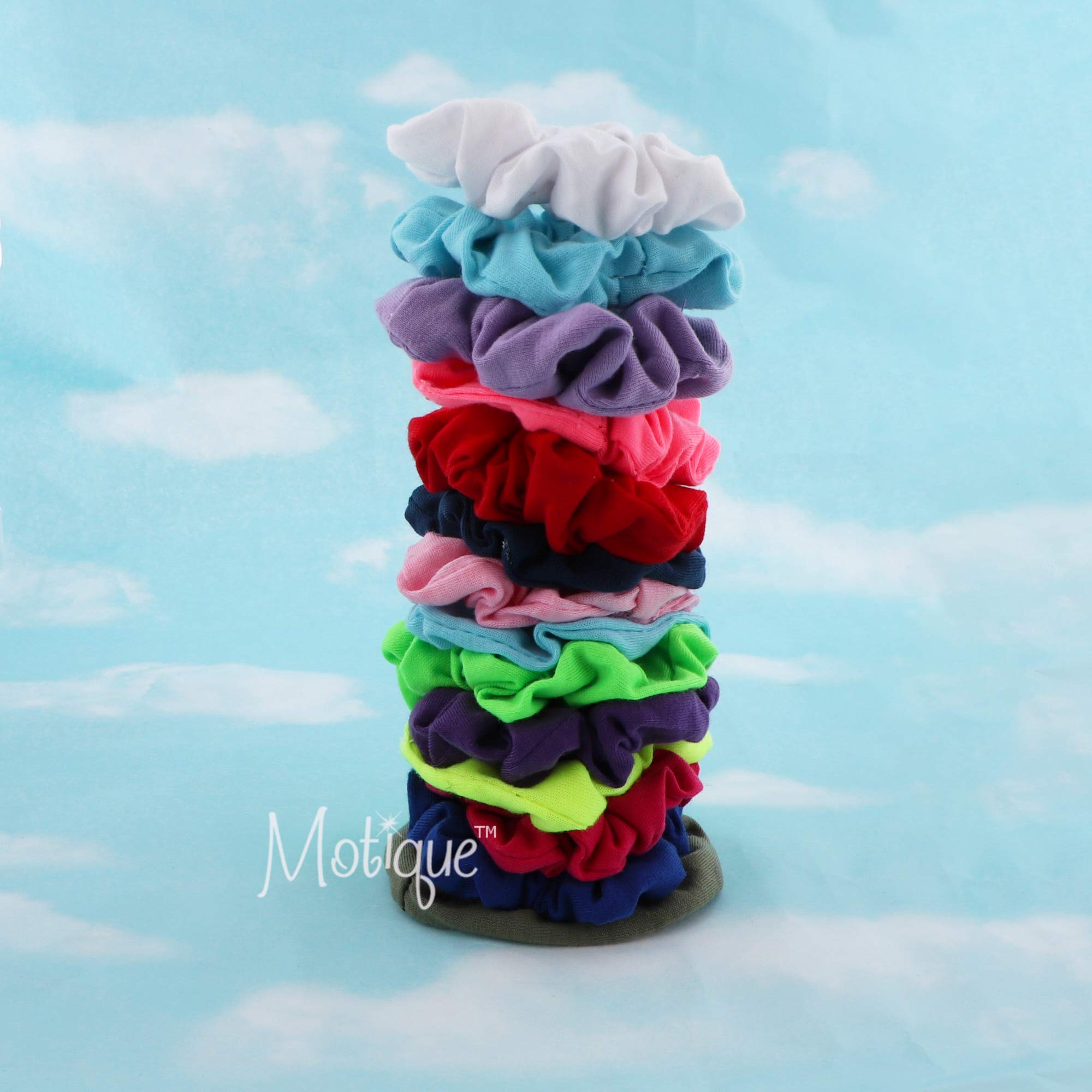 Small Scrunchies Cotton Hair Bobble - Set Of 3 - Sky Blue