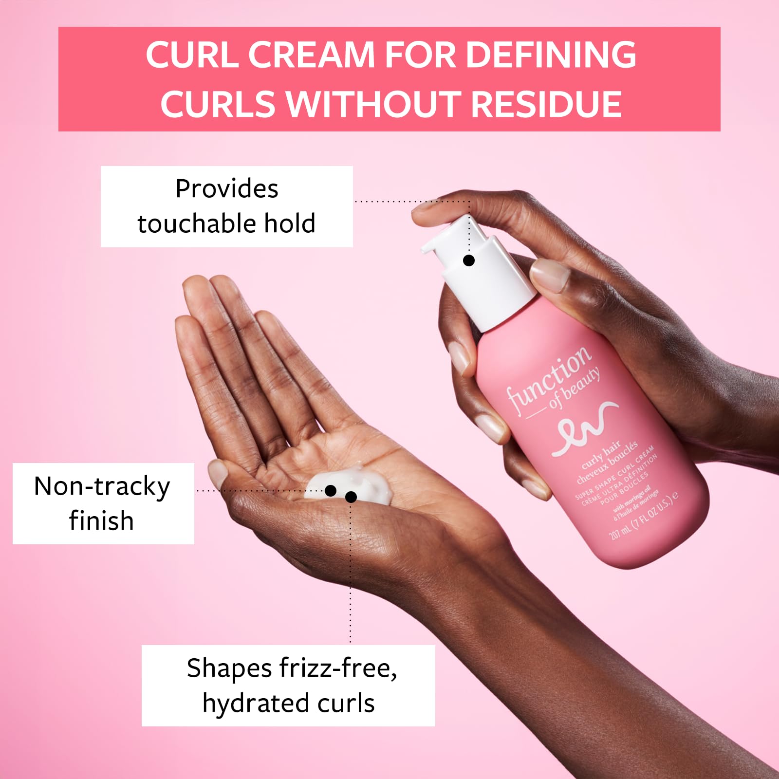 Function Of Beauty Super Shape Curl Cream For Curly Hair, 7 Oz Each (2-Pack) - Formulated With Moringa Oil For Frizz-Free, Defin
