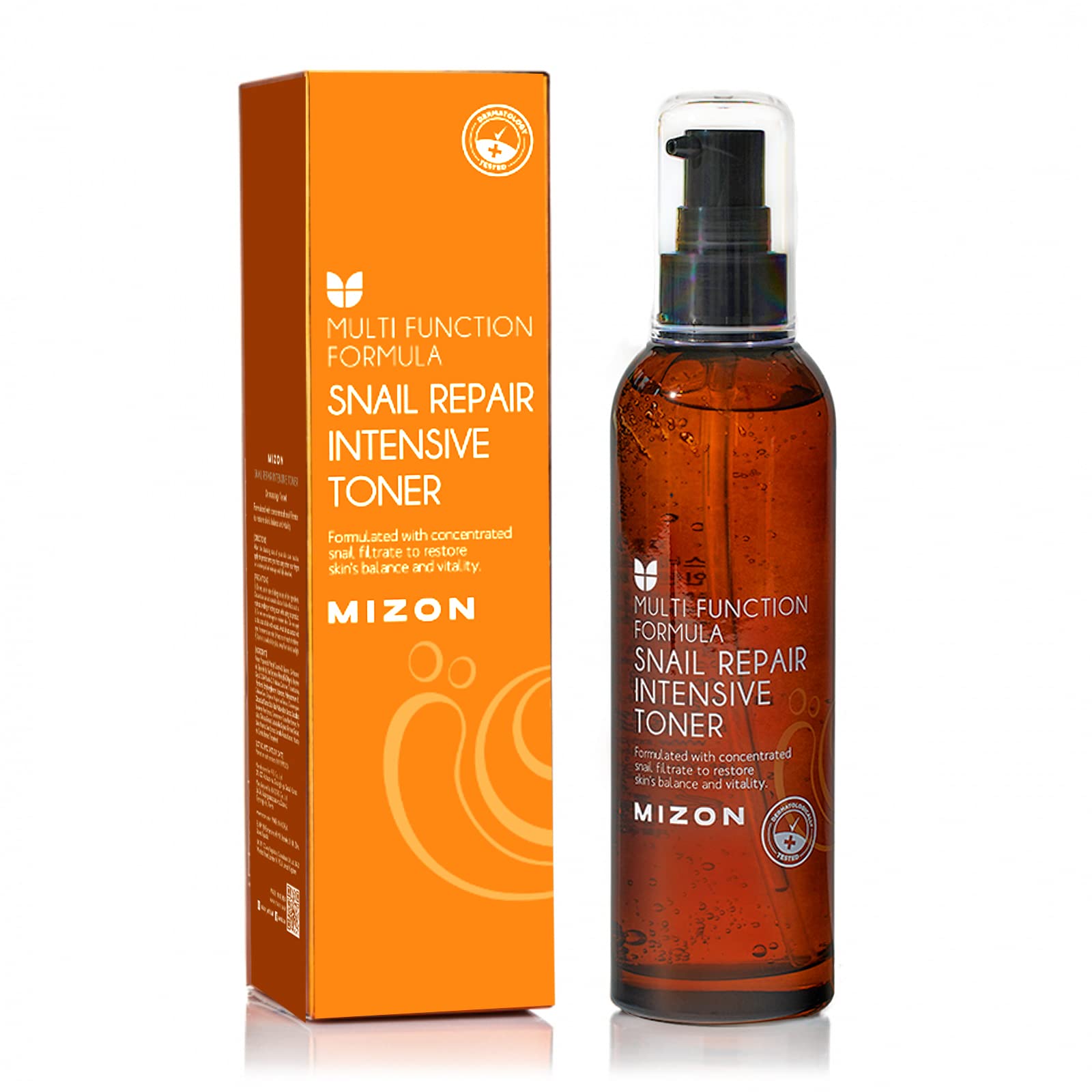 Mizon Snail Repair Intensive Toner, Snail Mucin, Hyaluronic Acid, Adenosine, Centella Asiatica Moisturizer, Wrinkle-Care, Safe F