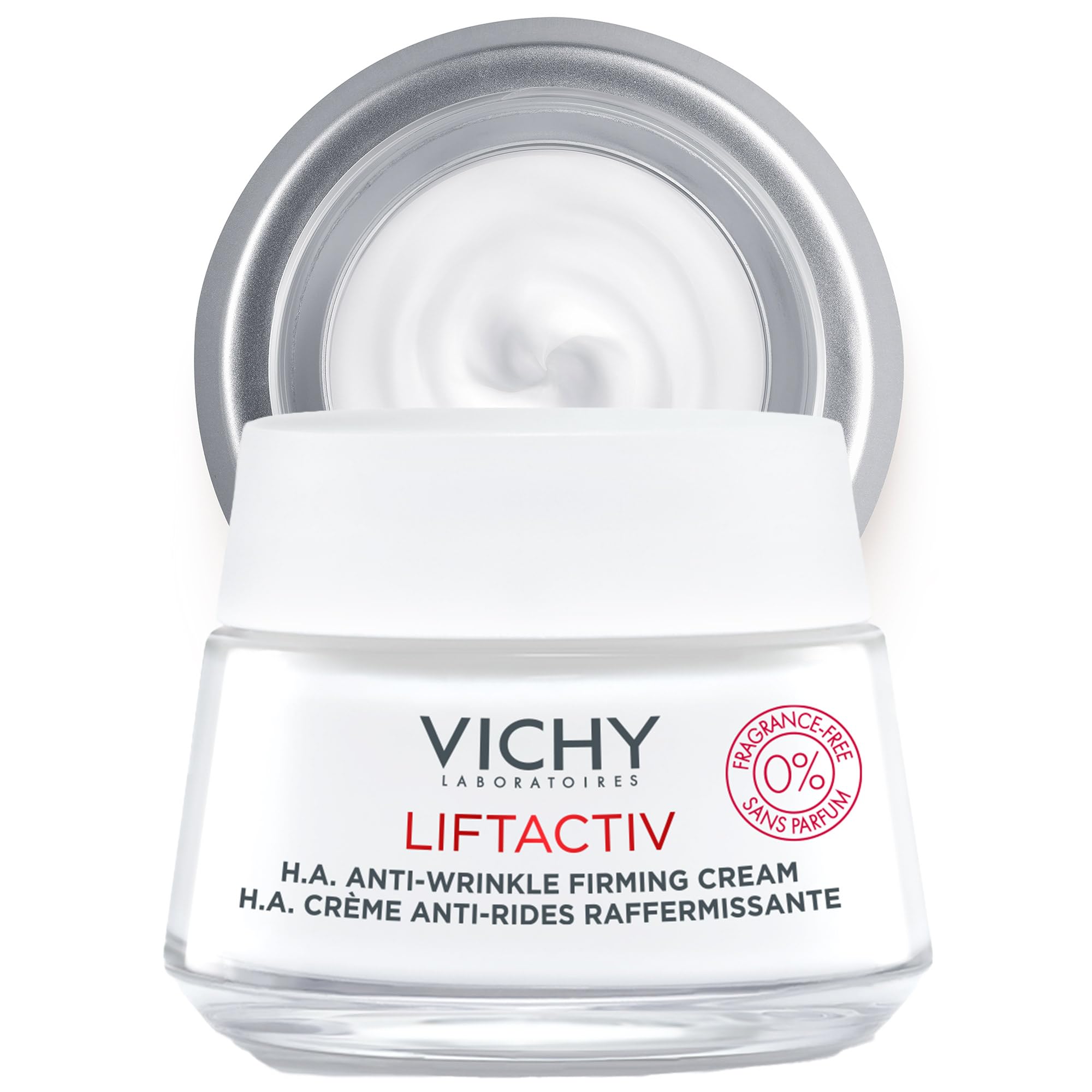 Vichy LiftActiv H.A. Anti-Wrinkle Firming Cream Fragrance Free | Anti Aging Face Cream With Vitamin C & Hyaluronic Acid | Smooth