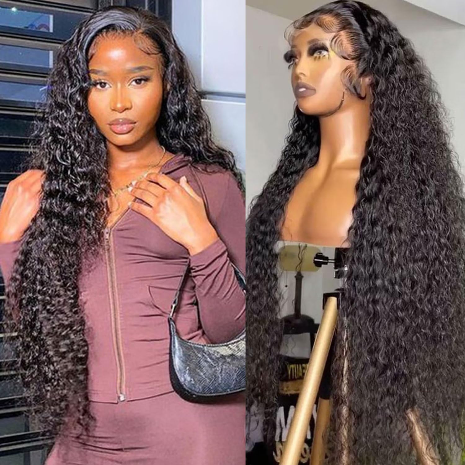 Lemoda 12A 13X4 Water Wave Full Lace Frontal Virgin Human Hair Wigs Deep Wave 13X4 Hd Lace Front Wigs For Black Women Wet And Wa