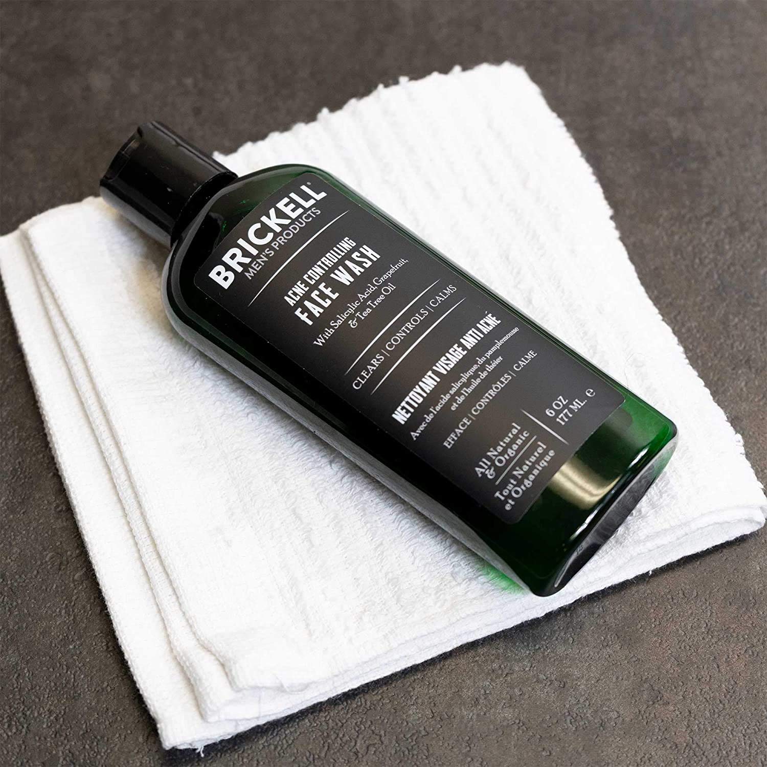 Brickell Men's Acne Face Wash for Men, Natural and Organic Men's Acne Face Wash to Cleanse Skin and Eliminate Acne, Clears Break