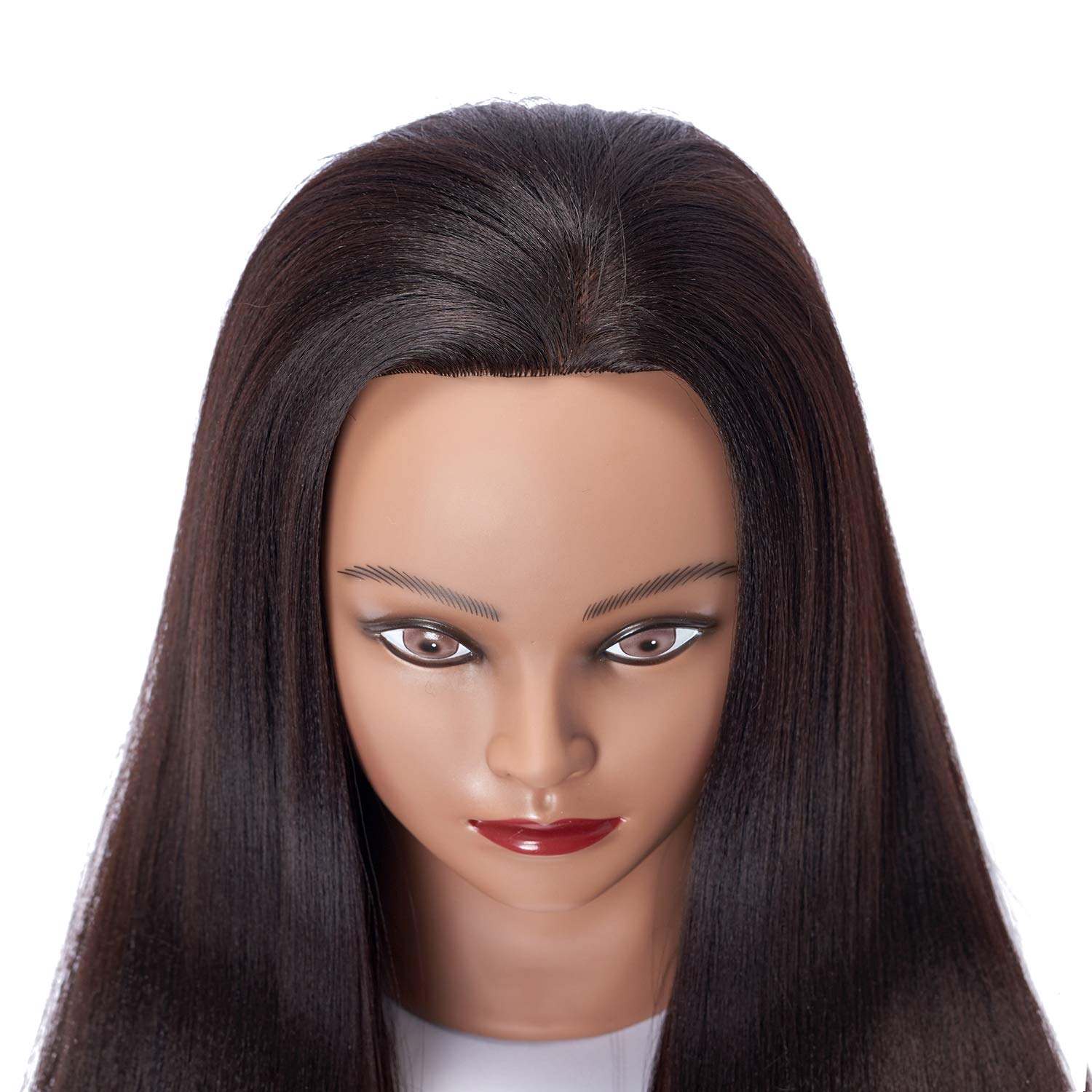 Headstar Mannequin Head 26-28'' Manikin Head Yaki Synthetic Fiber Hairdresser Styling Training Head Model Cosmetology Doll Head