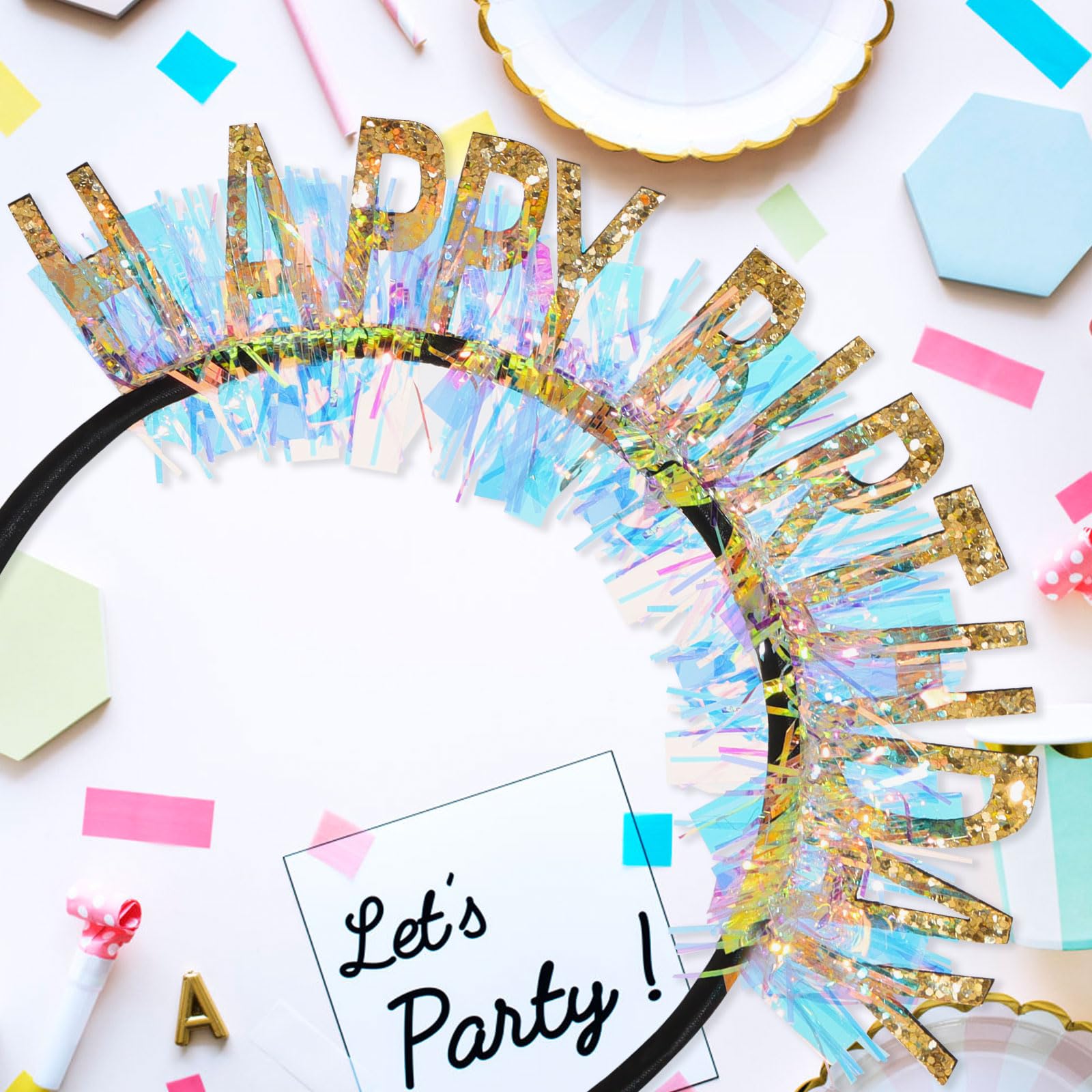 Cieher Happy Birthday Headband For Women Girls Birthday Gifts Birthday Decorations Gold