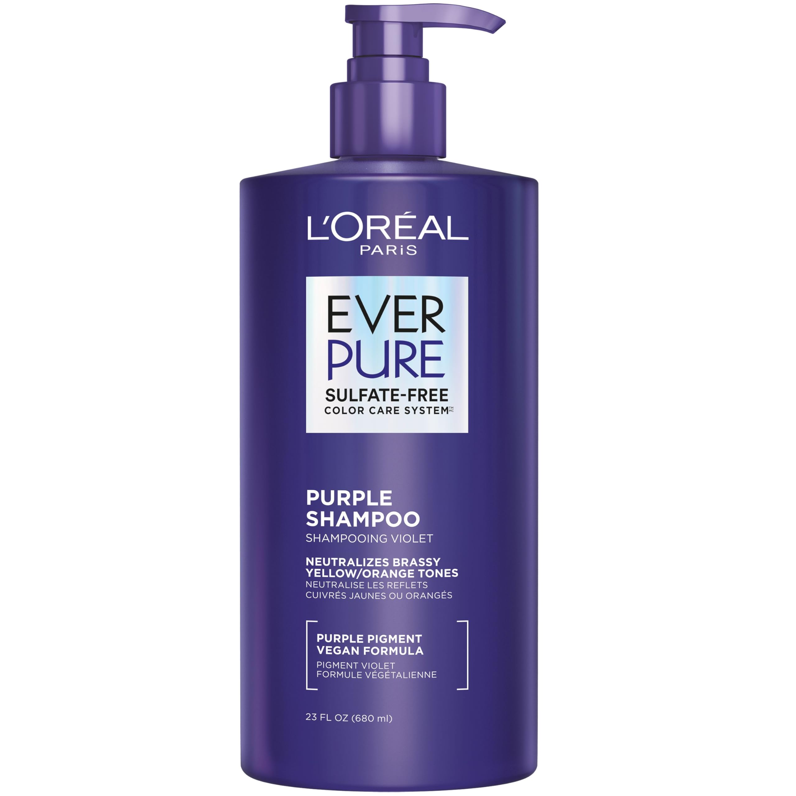 Loral Paris Everpure Sulfate Free Brass Toning Purple Shampoo For Blonde, Bleached, Silver, Or Brown Highlighted Hair, 23Fl; Oz