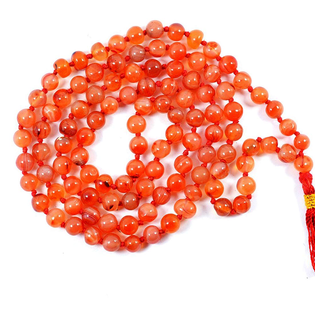 Reiki Crystal Products Natural Carnelian Mala 6 Mm Crystal Gemstone 108 Bead Jaap Mala For Men And Women