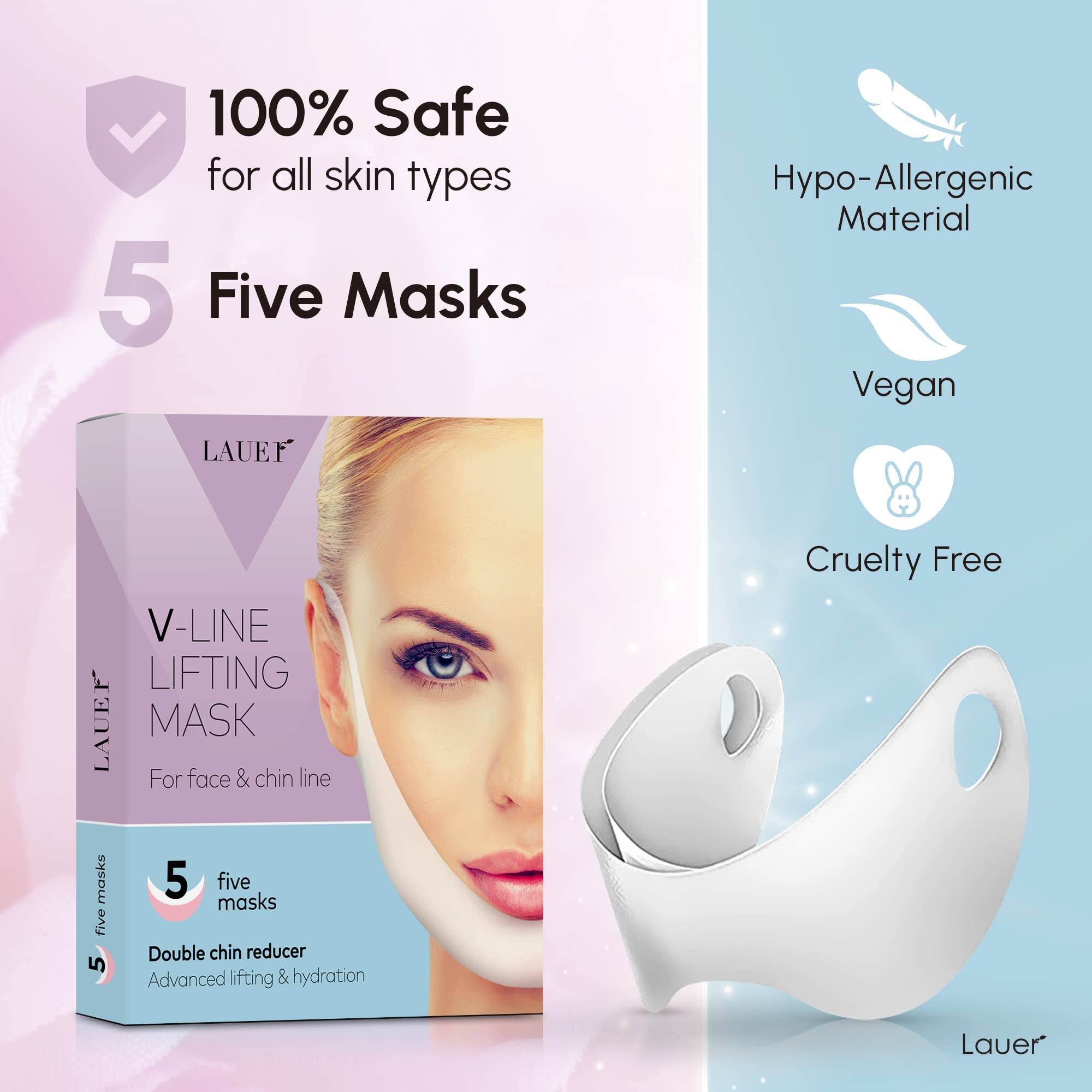V Shaped Slimming Face Mask V Line Lifting Belt Double Chin Eliminator Neck Lift Tape Face Patch For Firming Tightening Skin Chi