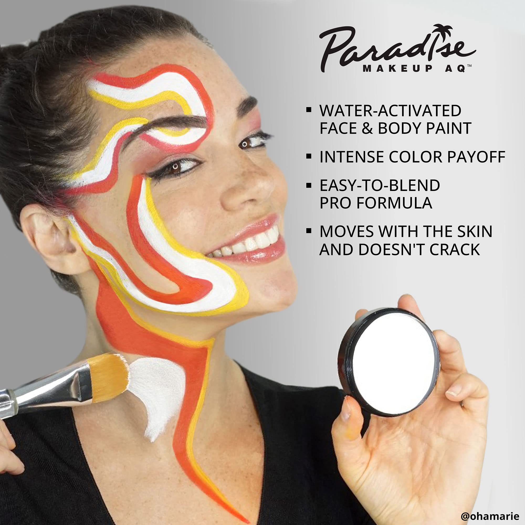 Mehron Makeup Paradise Makeup Aq Face & Body Paint | Pro Size | Face & Body Painting, Special Fx, Cosplay | Water Activated Face