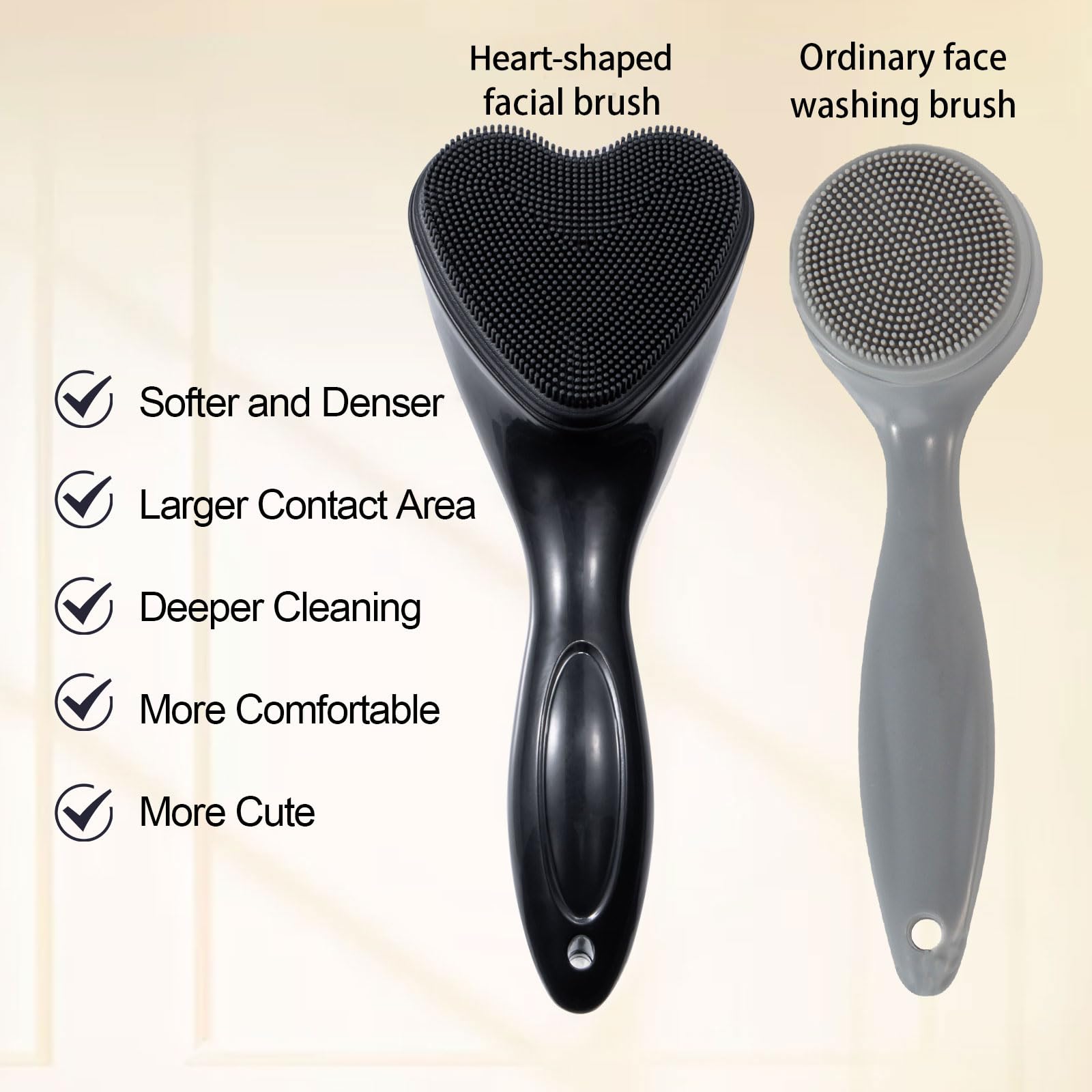 Silicone Face Scrubber Exfoliating Brush, Beomeen 2 Pack Manual Handheld Facial Cleansing Brush Blackhead Scrubber, Soft Bristle