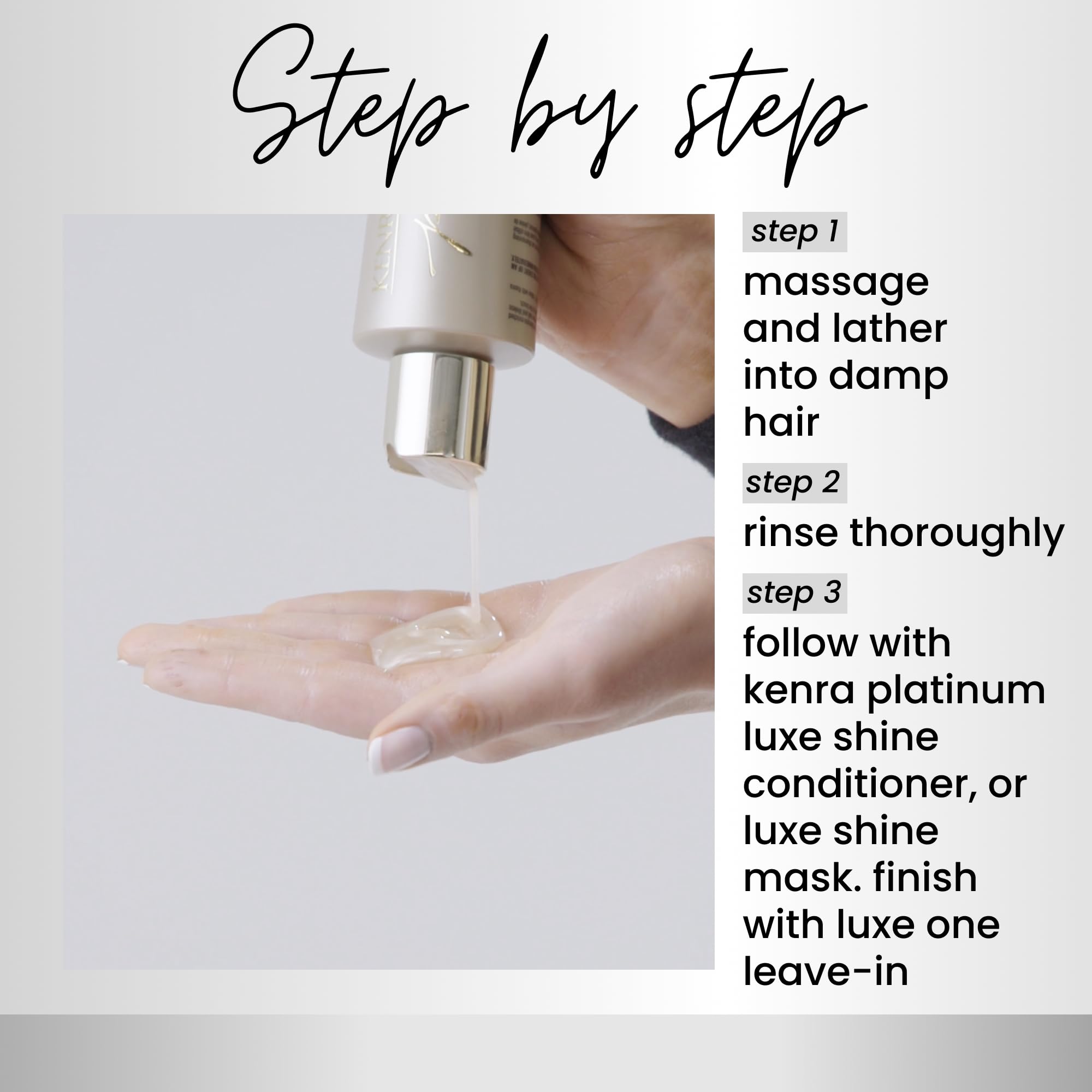 Kenra Platinum Luxe Shine Shampoo | Gold Enriched | Lustrous Silkening Shampoo | Transforms Dull And Lifeless Strands To Glamoro