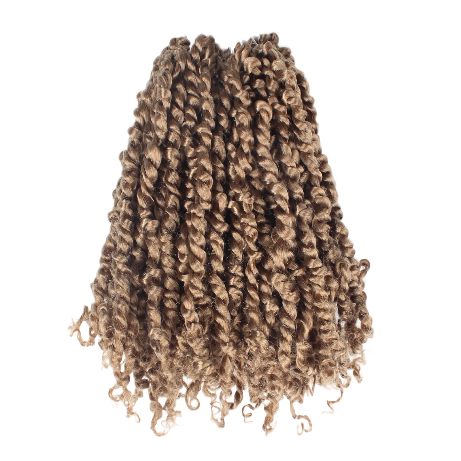 The BOHOBABE Pre-twisted Passion Twist Crochet Hair 14 Inch Short Pre-looped Crochet Passion Twist Braiding Hair 8 Packs (27#, H