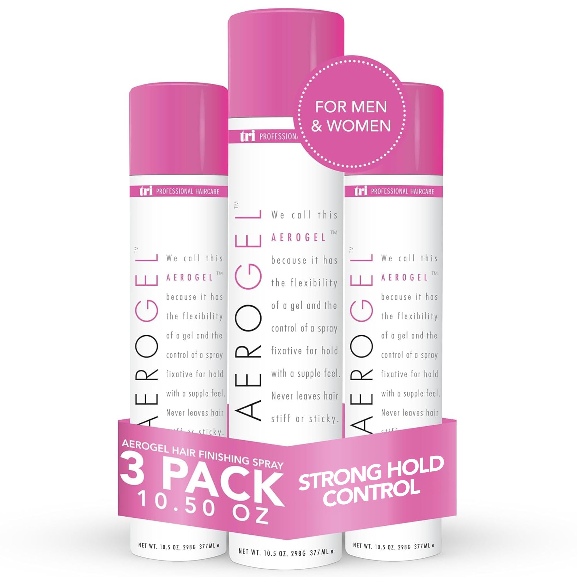 TRI Design Aerogel Finishing Spray - Flexible & Controllable Hairspray for Women and Men, For Hair Styling with a Firm and Extra