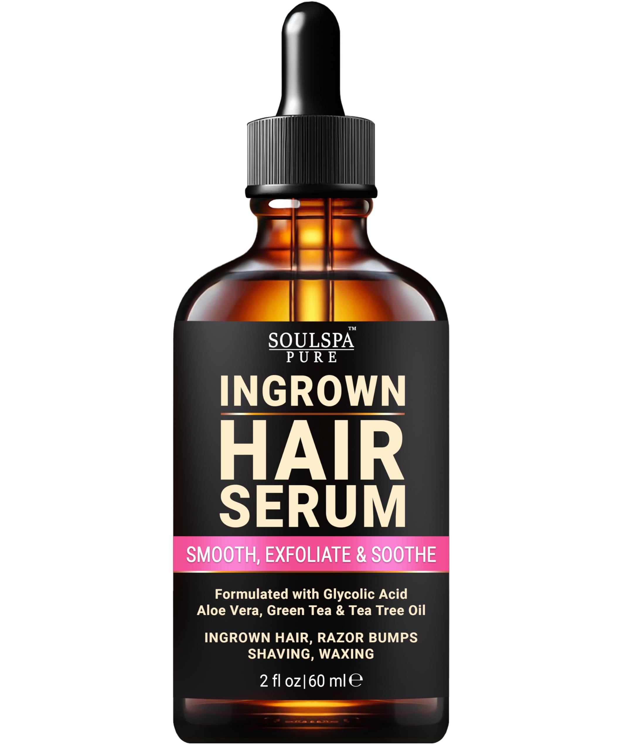 SOULSPA PURE Ingrown Hair Serum - Powerful Razor Bump Treatment for Bikini Area, Face & Brazilian Wax - Ingrown Hair Oil That So