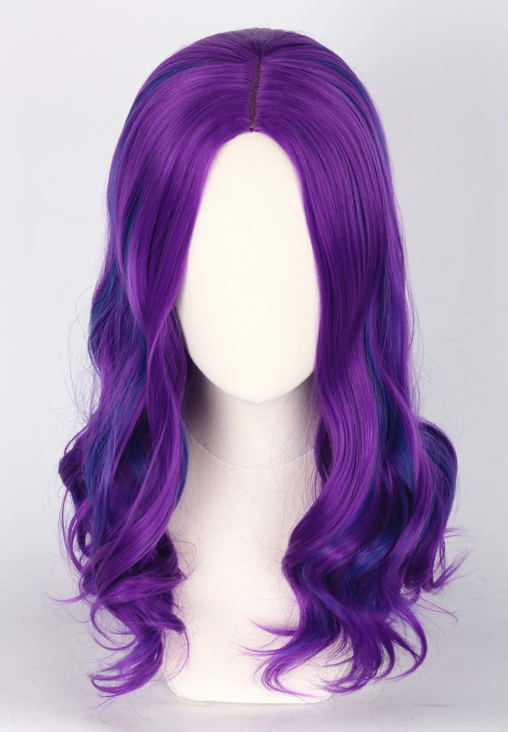 Topcosplay Purple Mixed Blue Wigs for Kids Girls Mal wig Halloween Costume Cosplay Wig