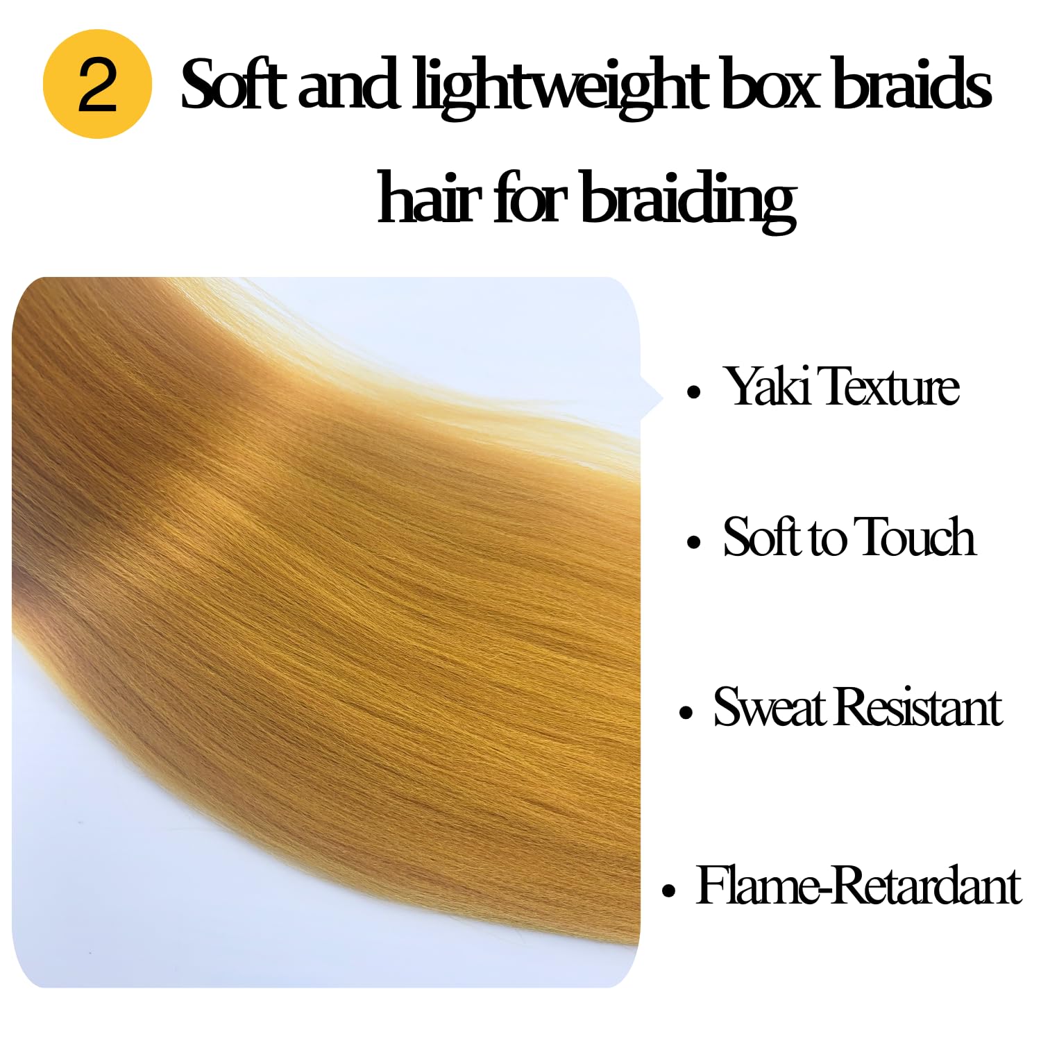 Gold Pre-stretched Braiding Hair Hypoallergenic ez Braid Pre stretched Braiding Hair Extensions for Knotless Box Braids 3 Packs