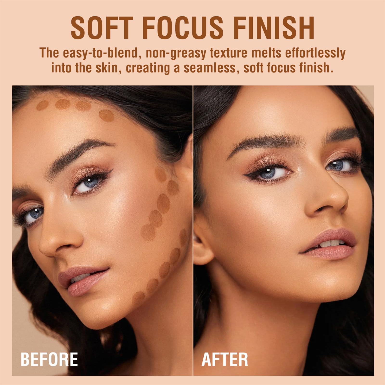 Hosaily Liquid Contour Stick, Soft Cream Contour Makeup, Liquid Bronzer Face Concealer Matte Contouring With Cushion Applicator,