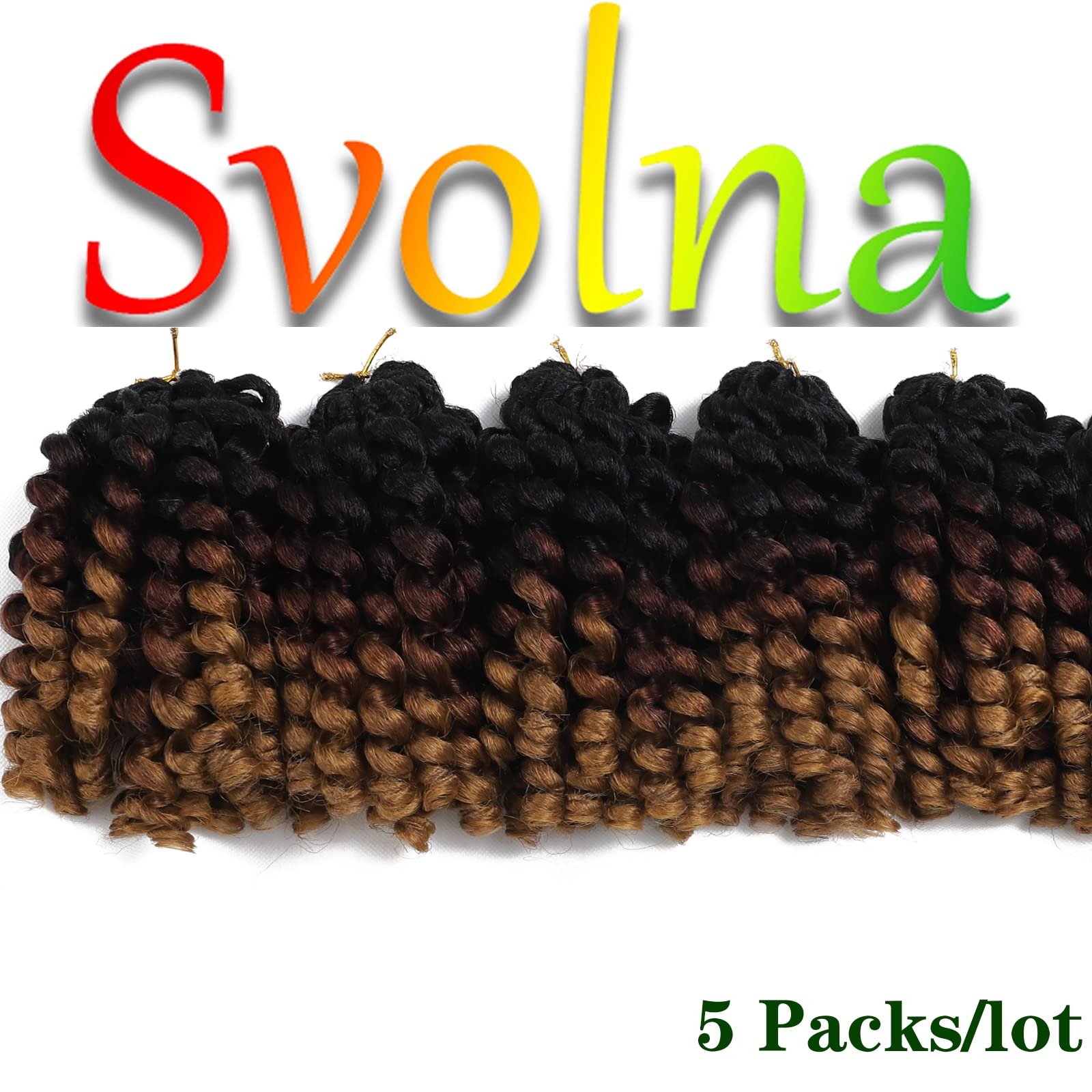5 Packs 2X Ringlet Wand curl Jamaican Bounce 8 inch Synthetic crochet Hair Extensions Brown Blonde Ombre crochet Braiding Hair 1