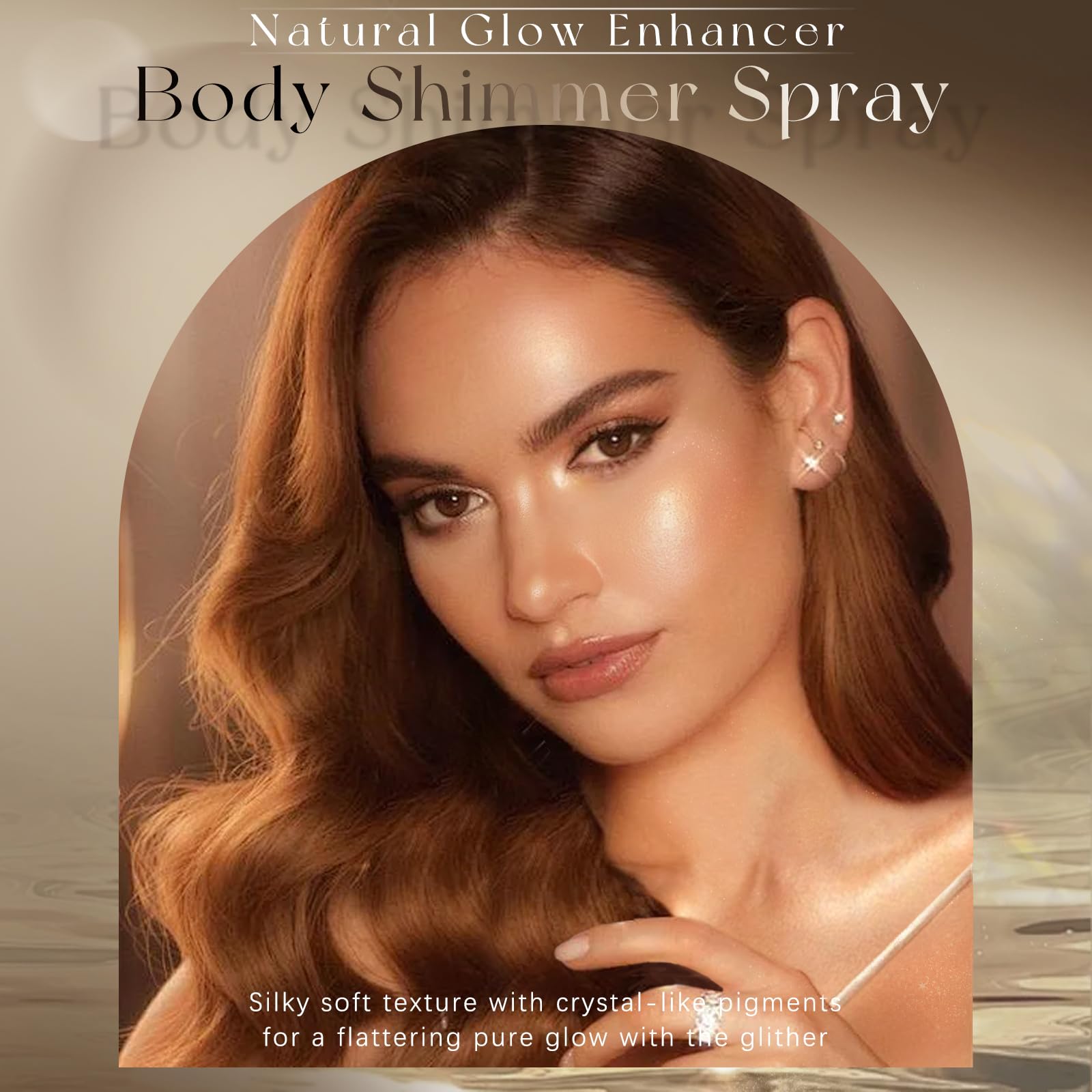 HOSAILY Body Glitter Spray, Moisturizing Bronze Body Shimmer Luminizer Glow Illuminator Quick-Drying and Non-Sticky Glitter Spra