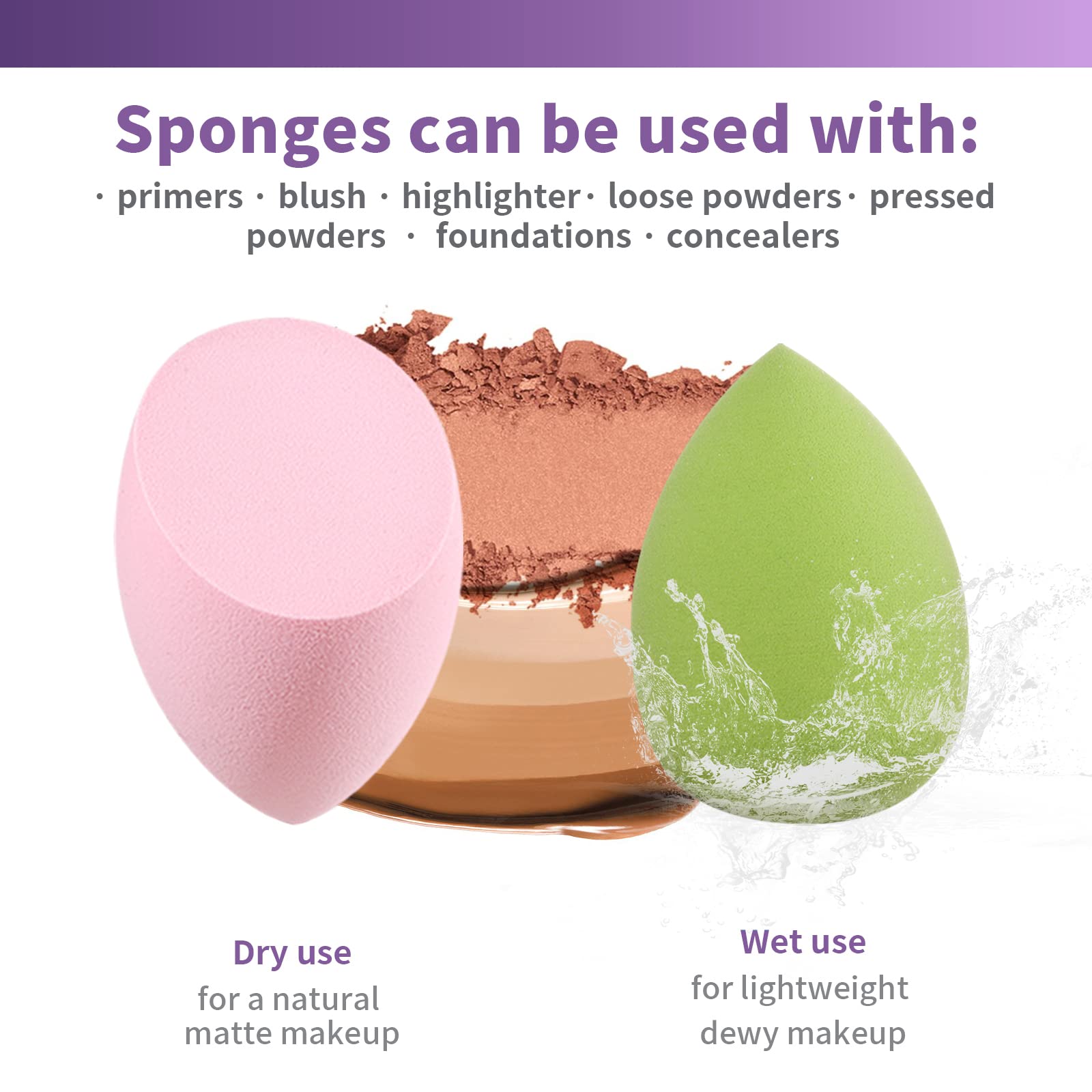 Ucanbe Makeup Setting Spray + Face Primer + Make Up Sponge, Gel-Based Hydrating Primer, Lightweight, Long Lasting Matte Finishin
