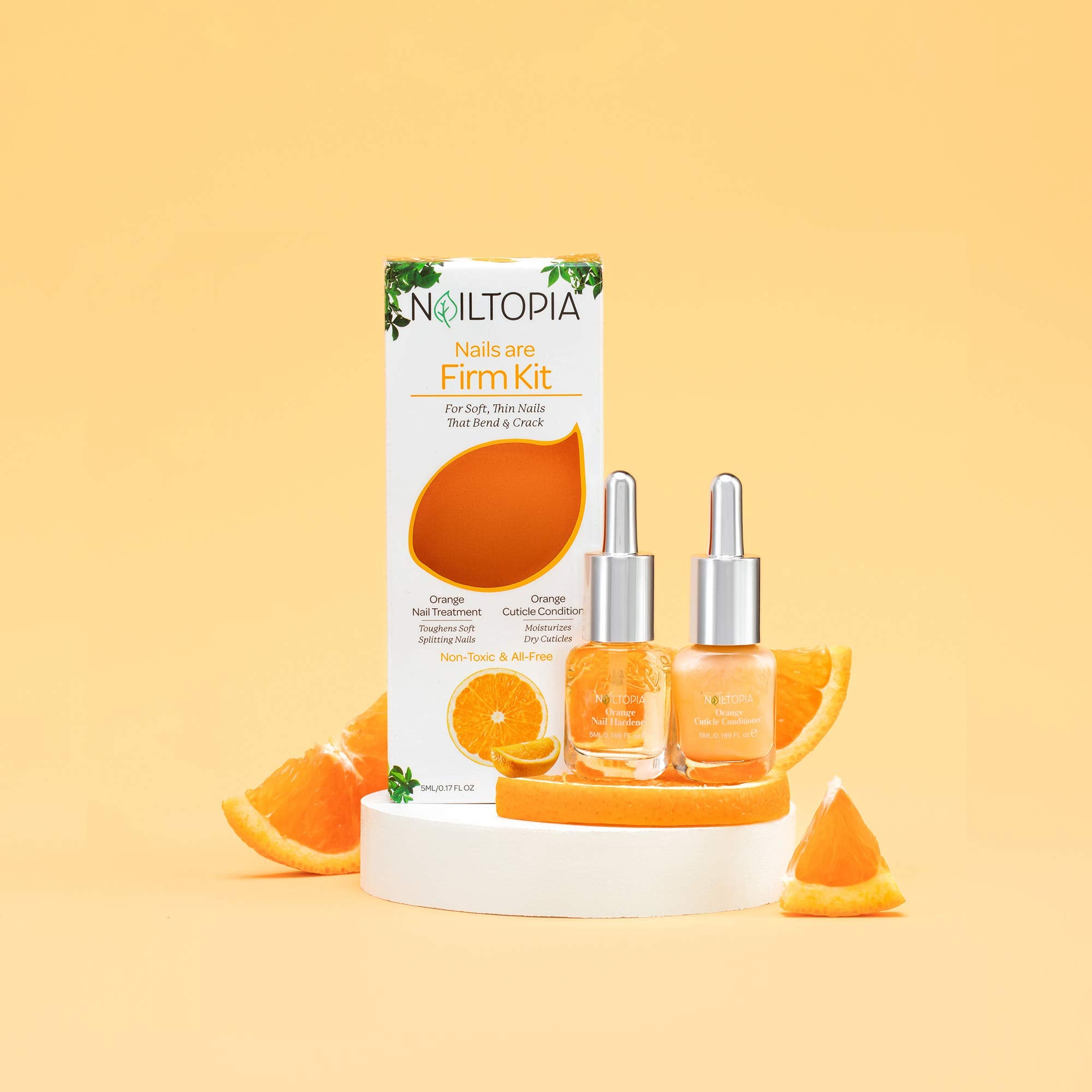 Nailtopia - Nails Are Nourished Kit, For Dehydrated Brittle Nails & Cuticles - Plant-Based, Non Toxic, Bio-Sourced - Moisturizin