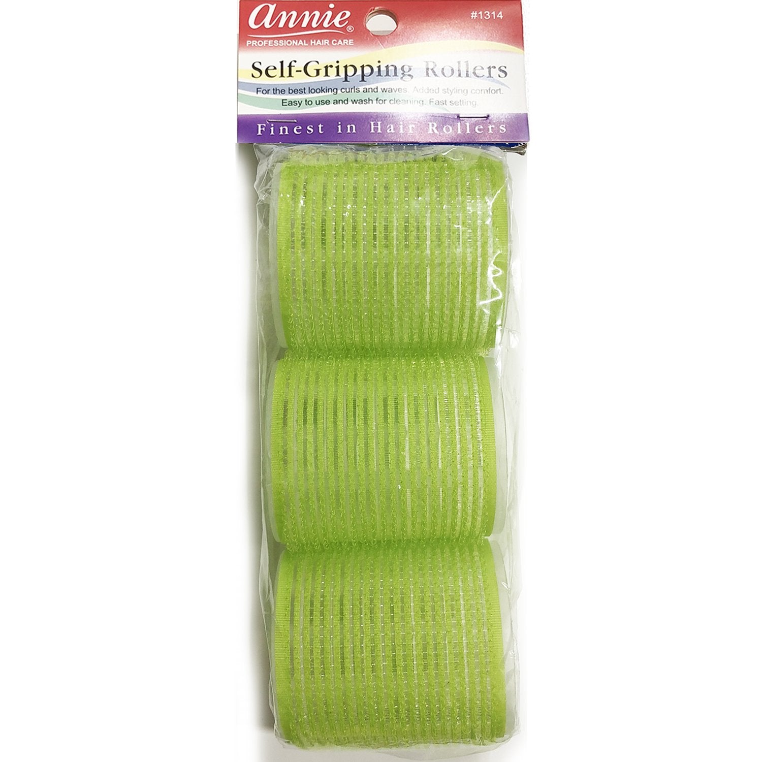 Annie Self-Gripping Rollers 2 1/4In 3Ct Green