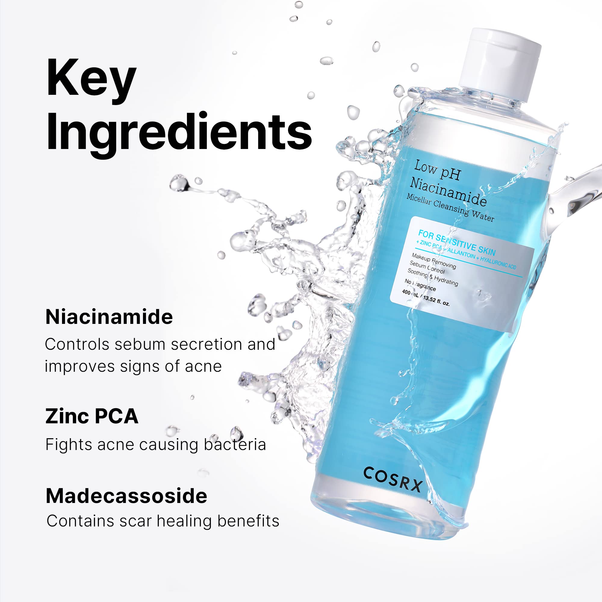 Cosrx Low Ph Niacinamide Micellar Cleansing Water (13.52Fl.Oz/400Ml)