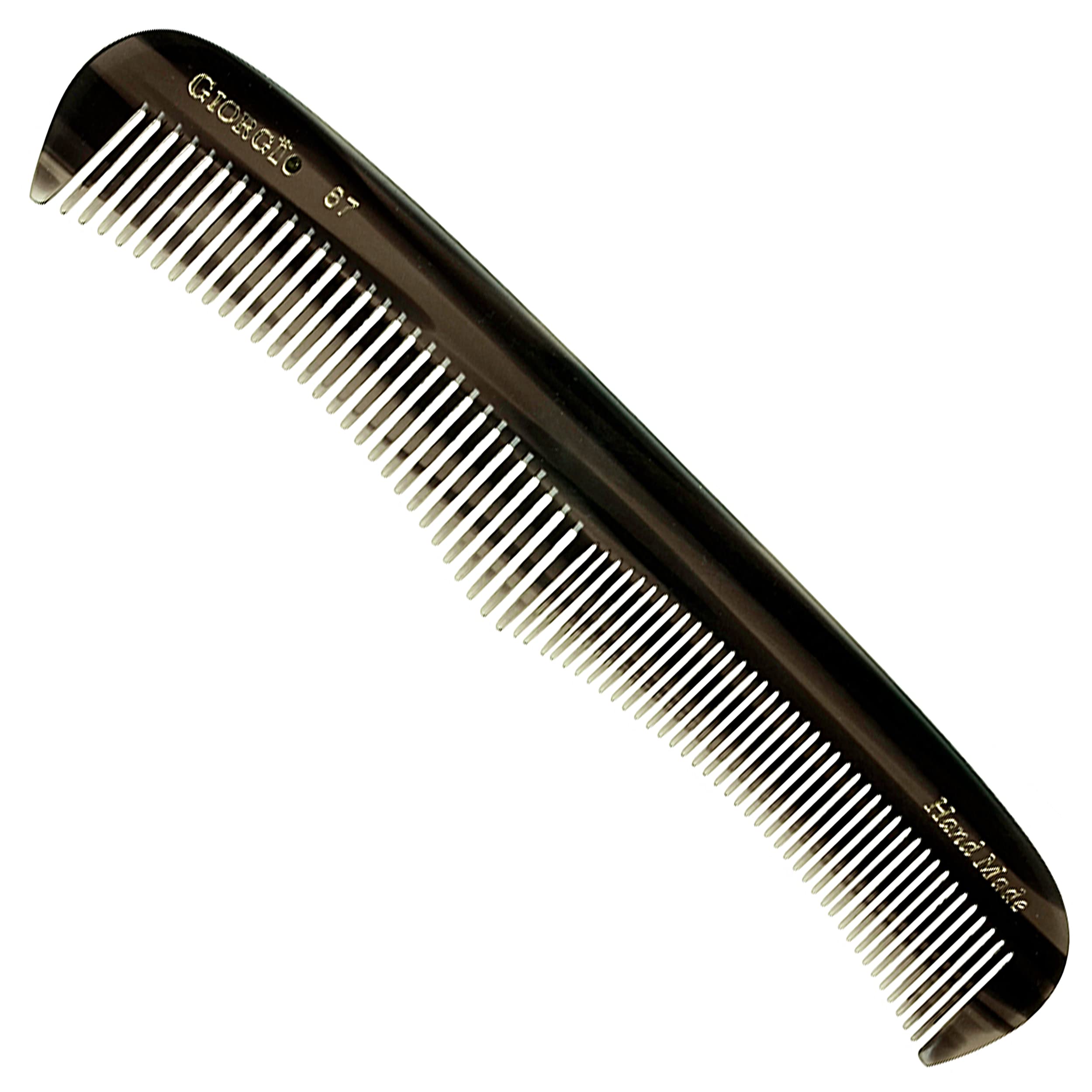 Giorgio G67 Contour Comb - 7'' Fine Tooth Comb And Wide Tooth Comb For Thick And Thin Hair Styling - Hair Combs For Men, Combs F